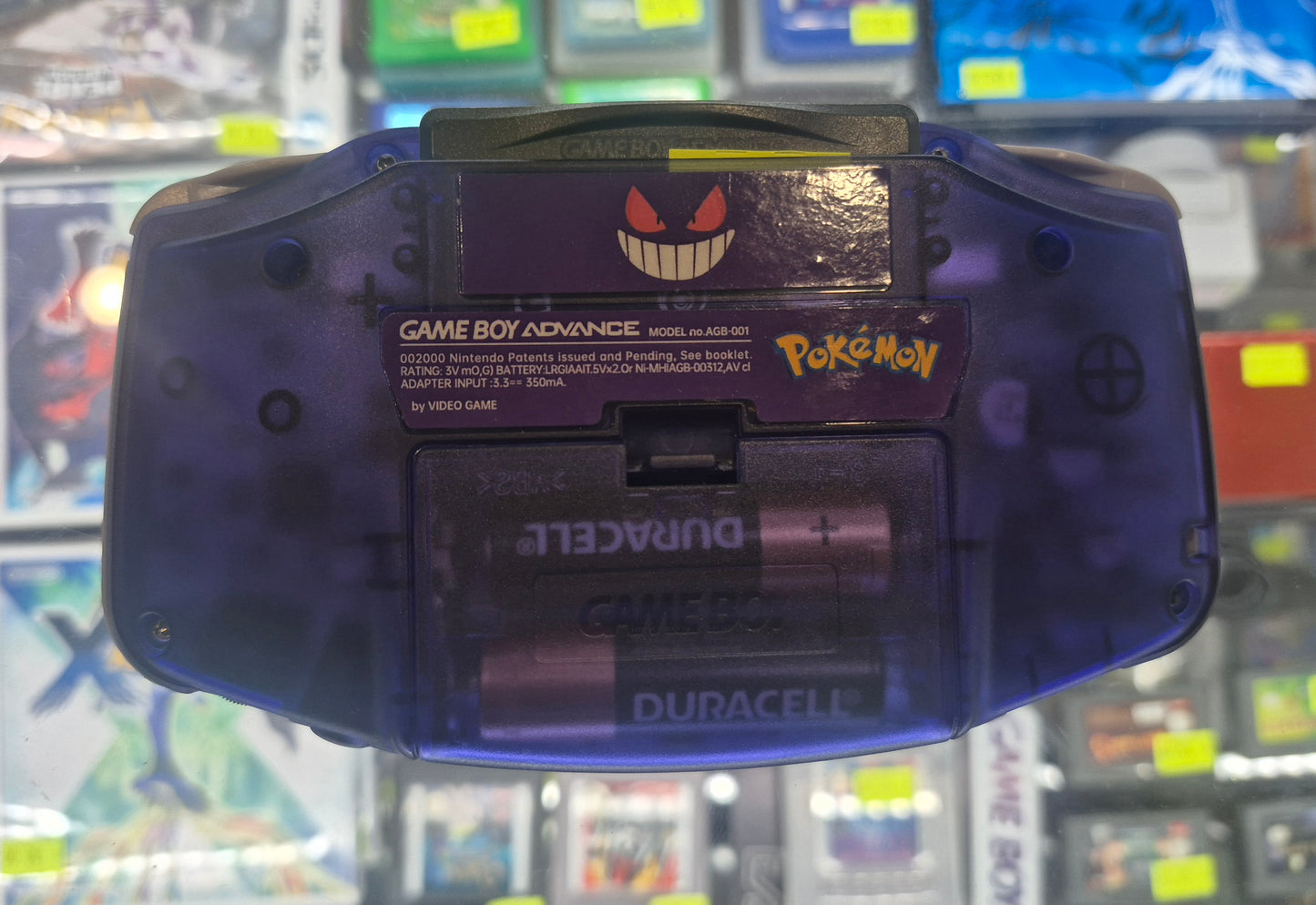 2000 Nintendo Gameboy Advance AGB-001 See thru Purple Gengar case,IPS Backlit screen w/color brightness adjustable touch