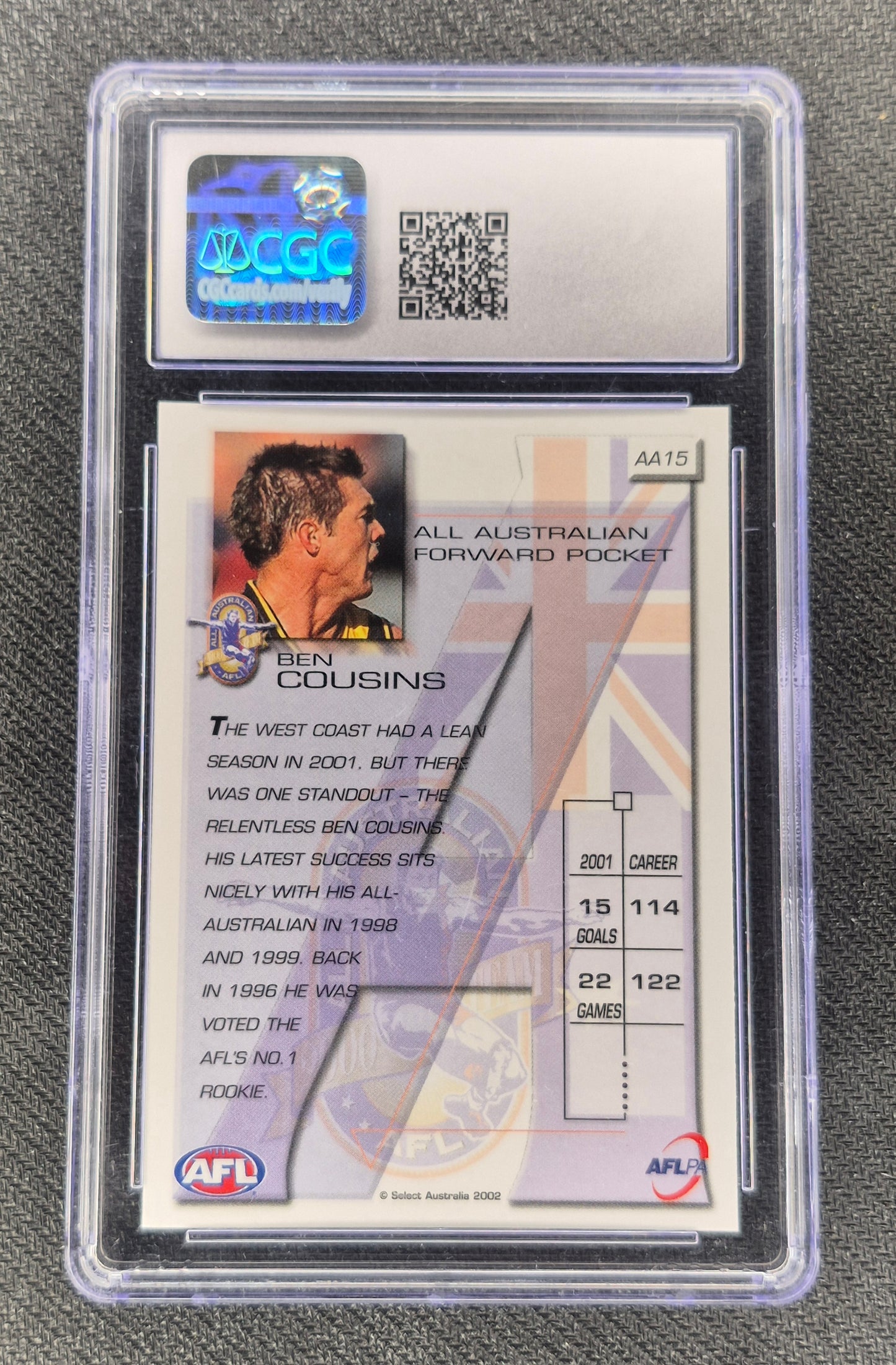 2002 Select AFL Exclusive All Australian #AA15 Ben Cousins CGC 9