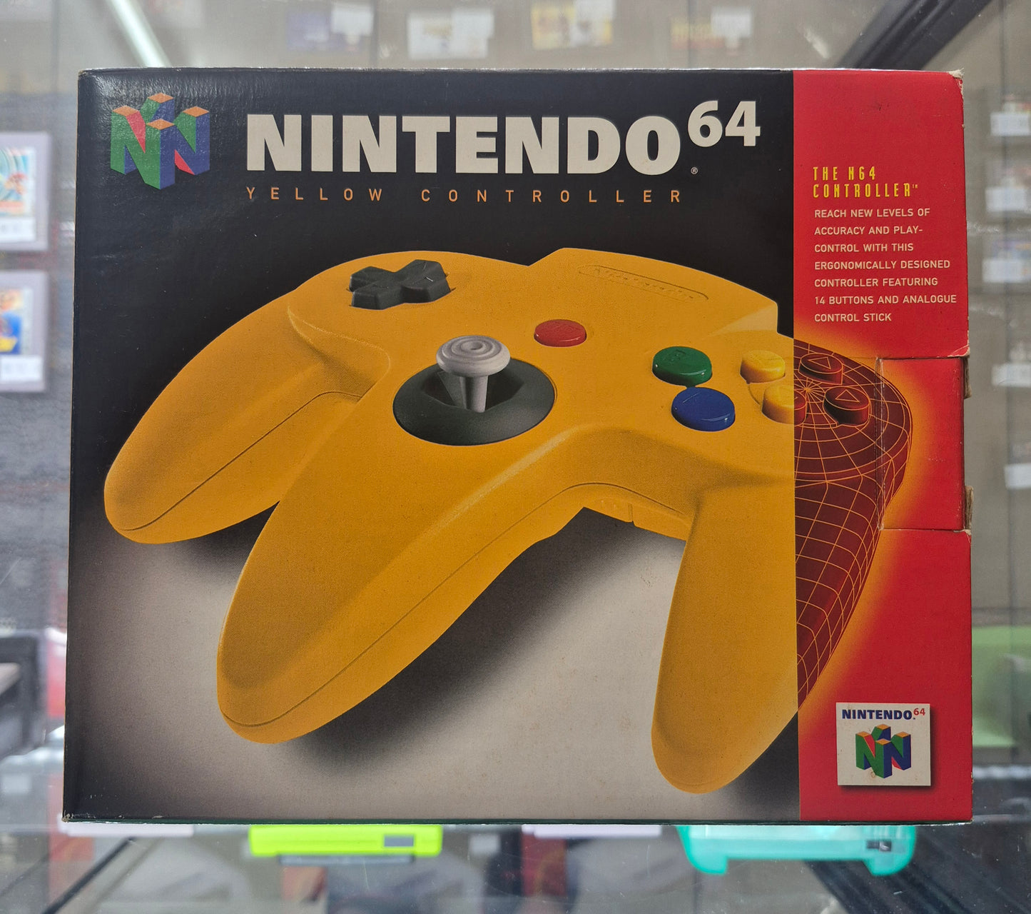 Nintendo N64 Yellow Controller In Box,Tested,no insert Box in Excellent Condition