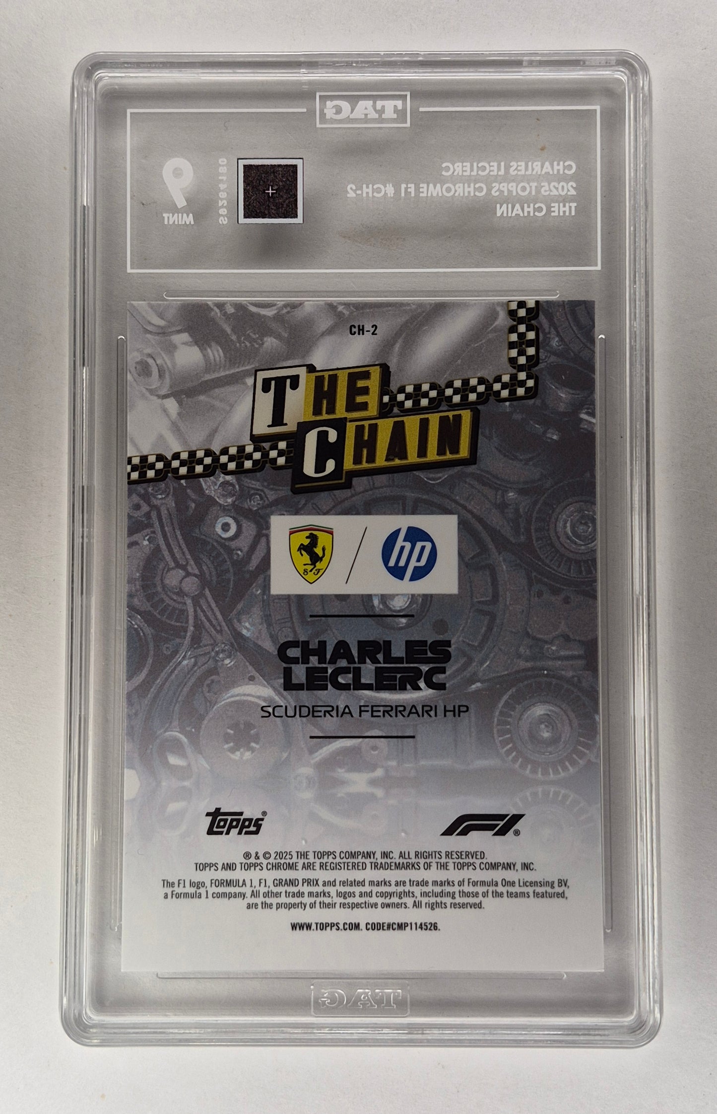 2025 Topps Chrome F1 CH-2 Charles LeClerc The Chain TAG 9