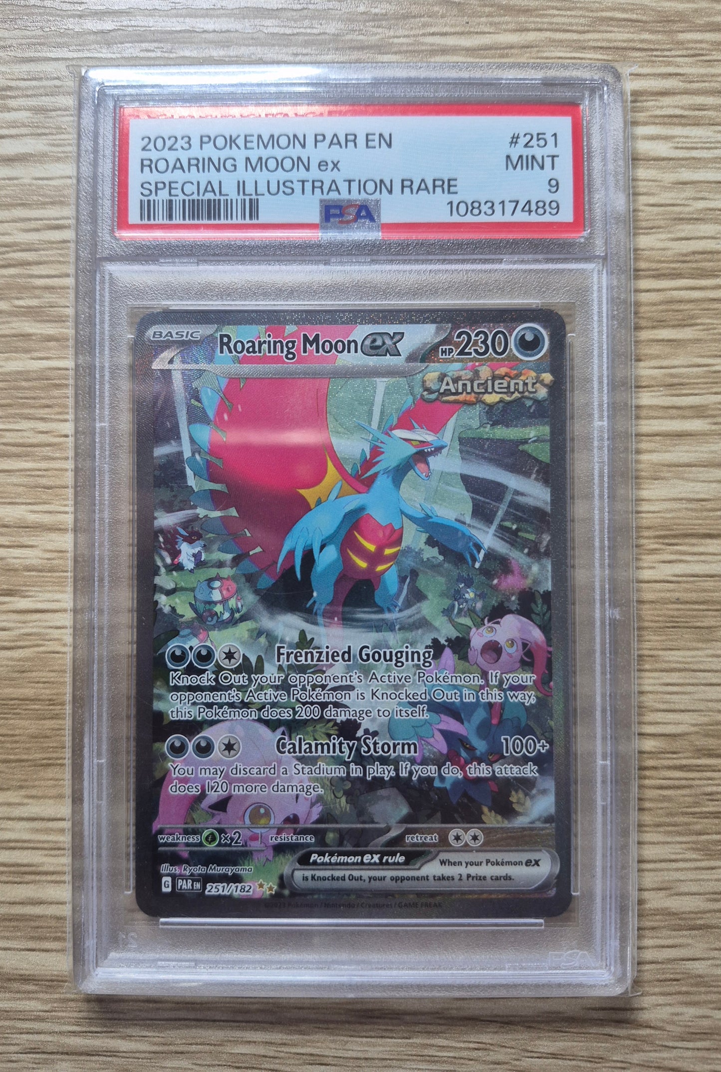 2023 Pokémon Paradox Rift 251/182 Roaring Moon EX SIR PSA 9