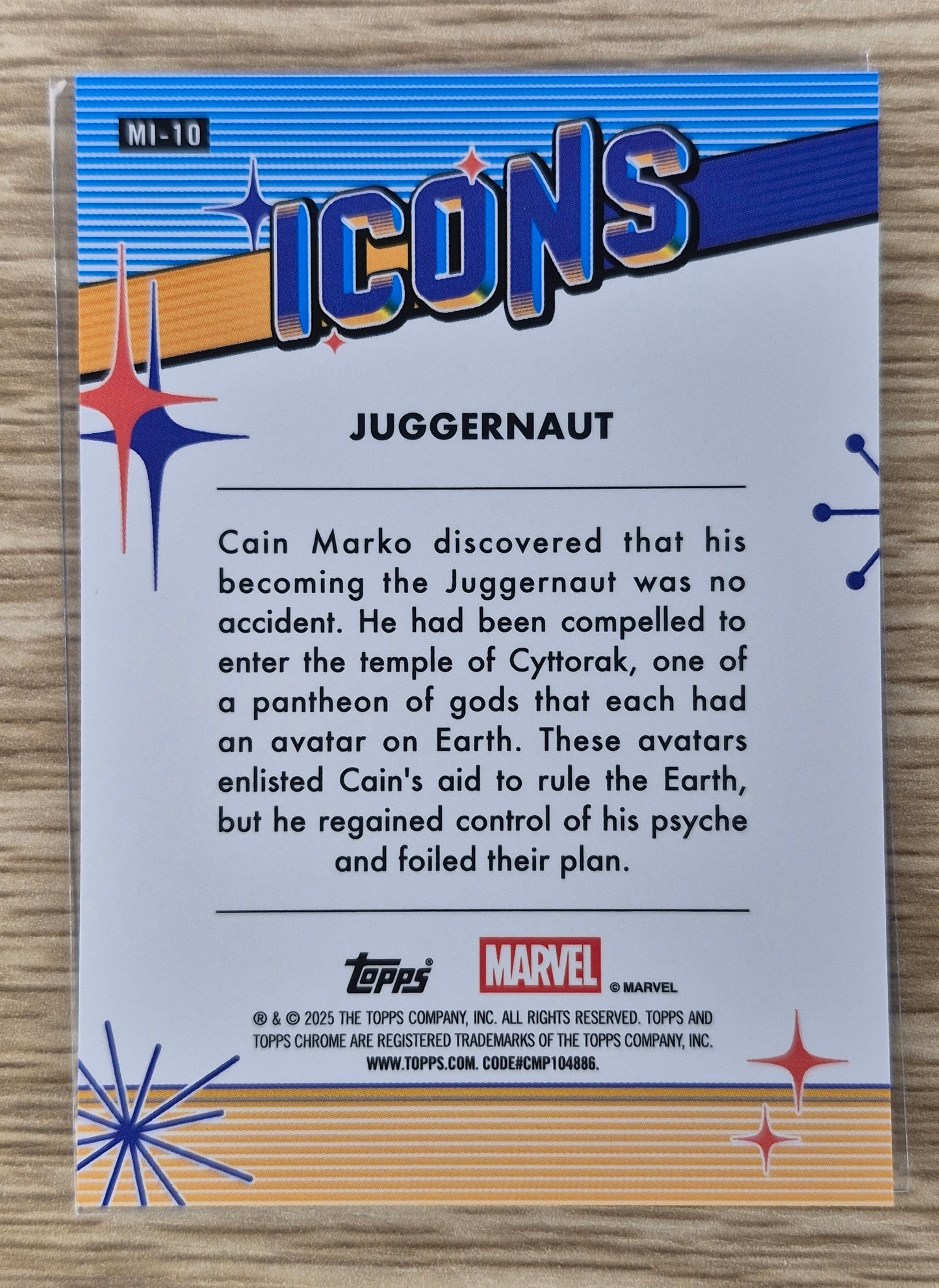 2025 Topps Chrome Marvel - JUGGERNAUT - Marvel Icons Refractor #MI -10