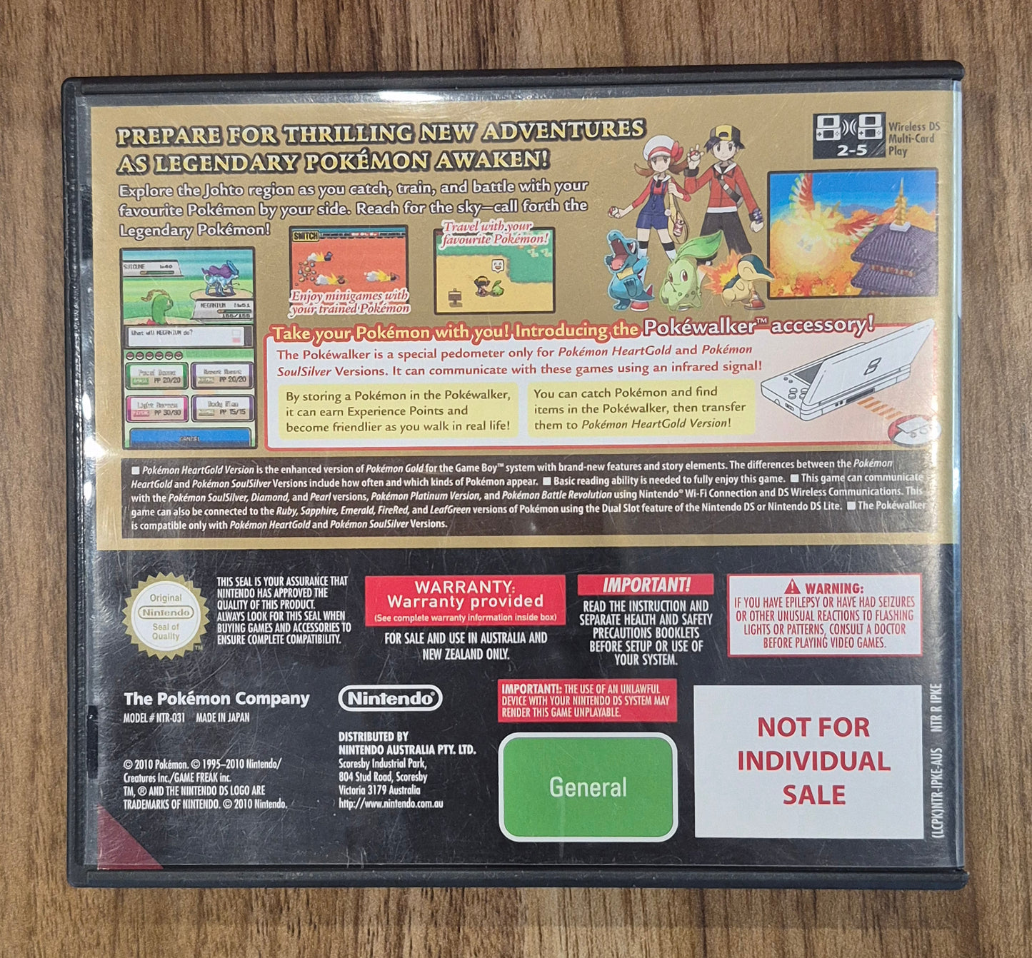 Pokemon: HeartGold Version (Nintendo DS, 2010)US CART/AUS Case,Tested