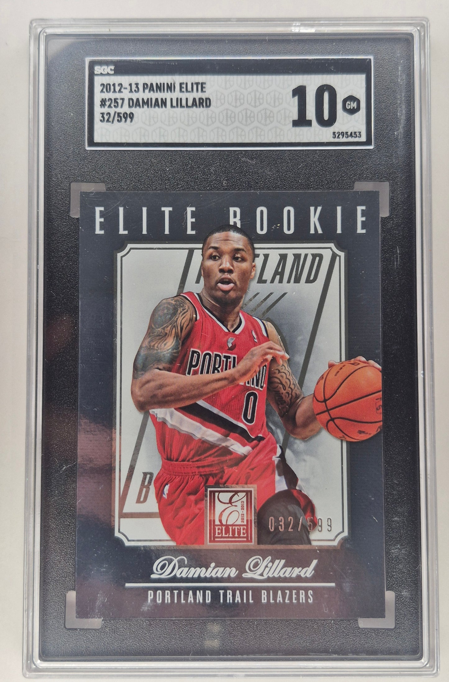 Damian Lillard 2012 Panini Elite#257 Elite Rookie #032/599 SGC 10 GEM MT