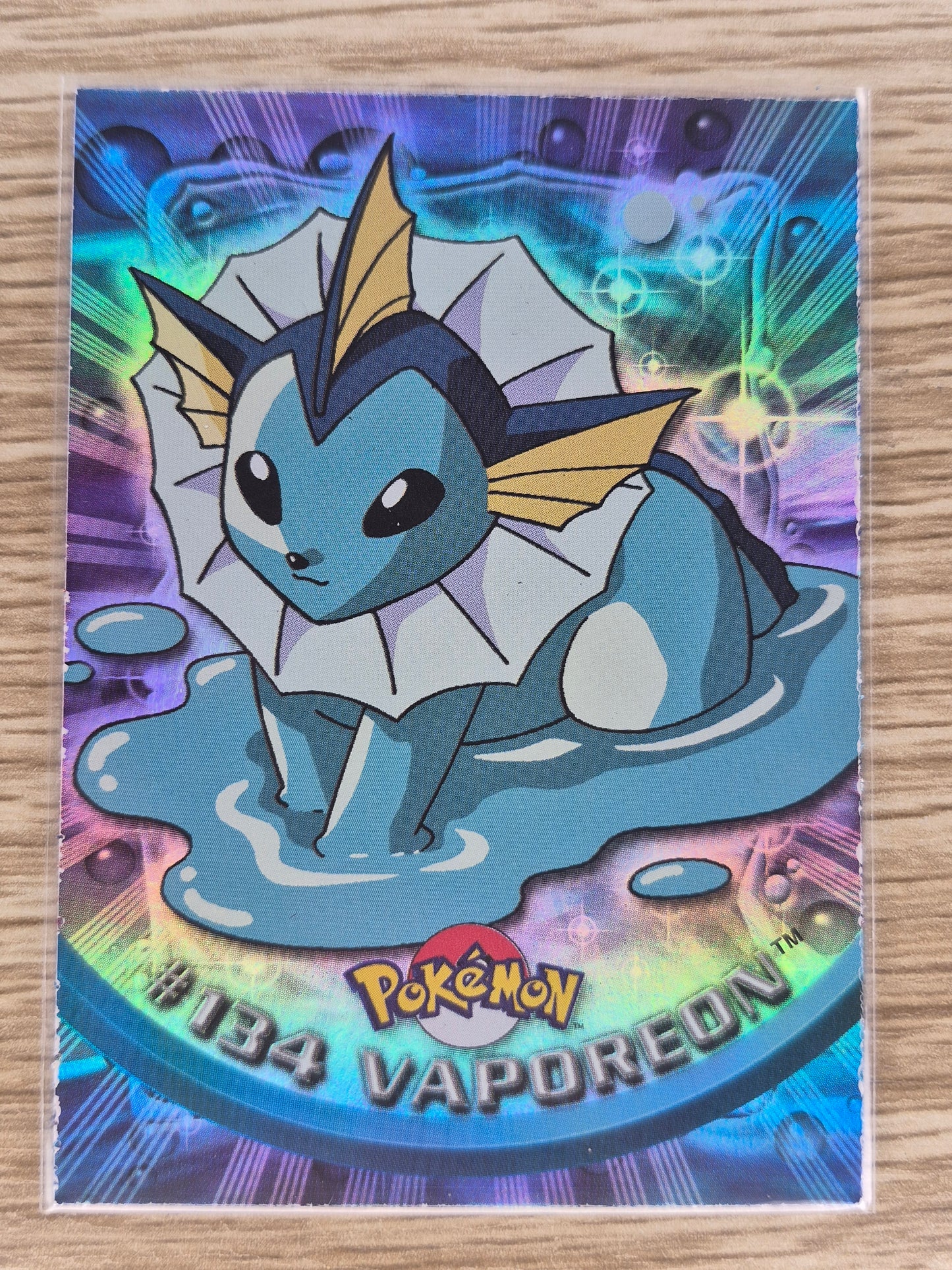 2000 Topps Pokémon Blue Label #134 Vaporeon Holo NM