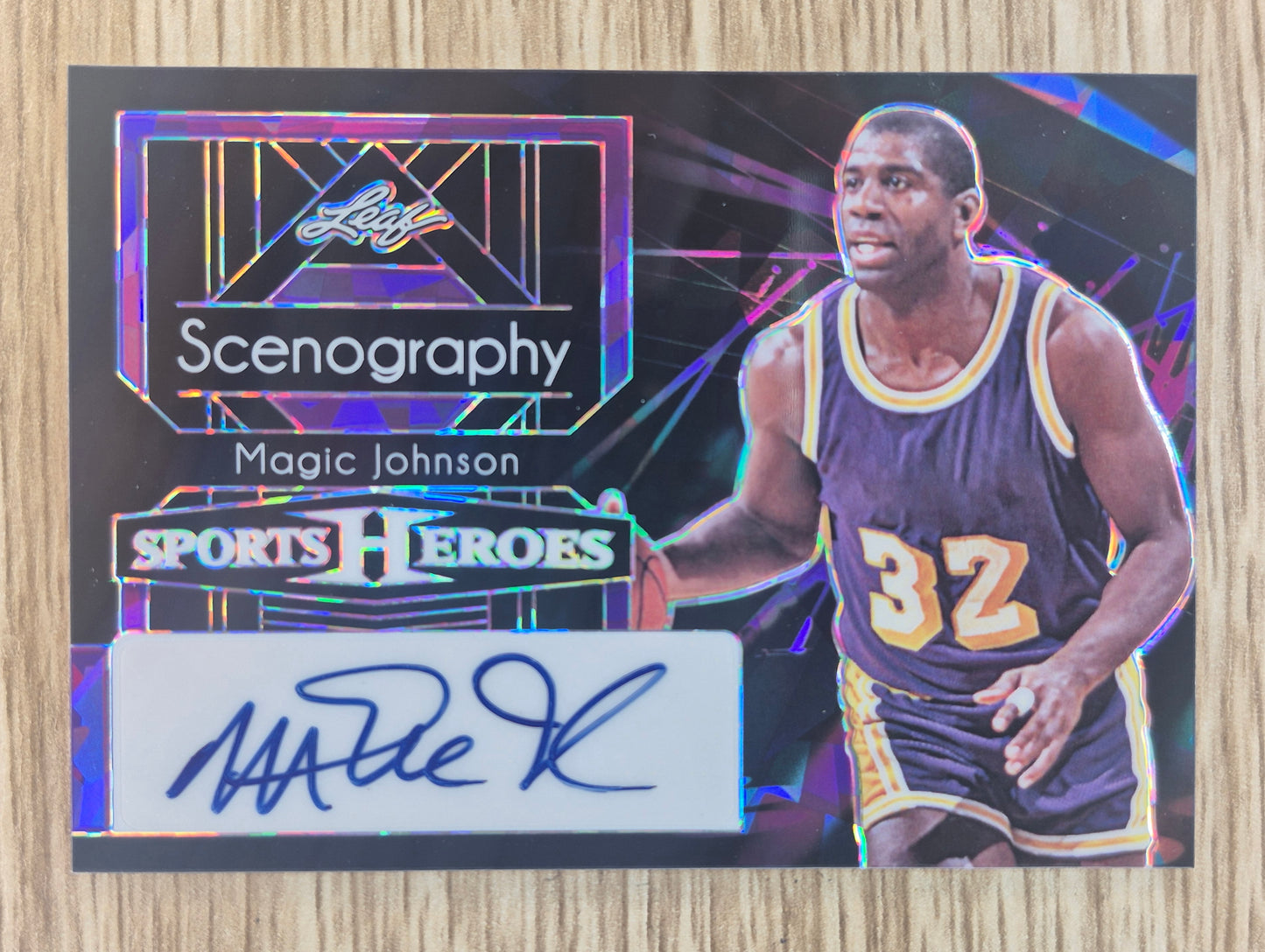 2024 Leaf Sports Heroes Magic Johnson Scenography Auto Black 1/1 (S-MJ1) Lakers