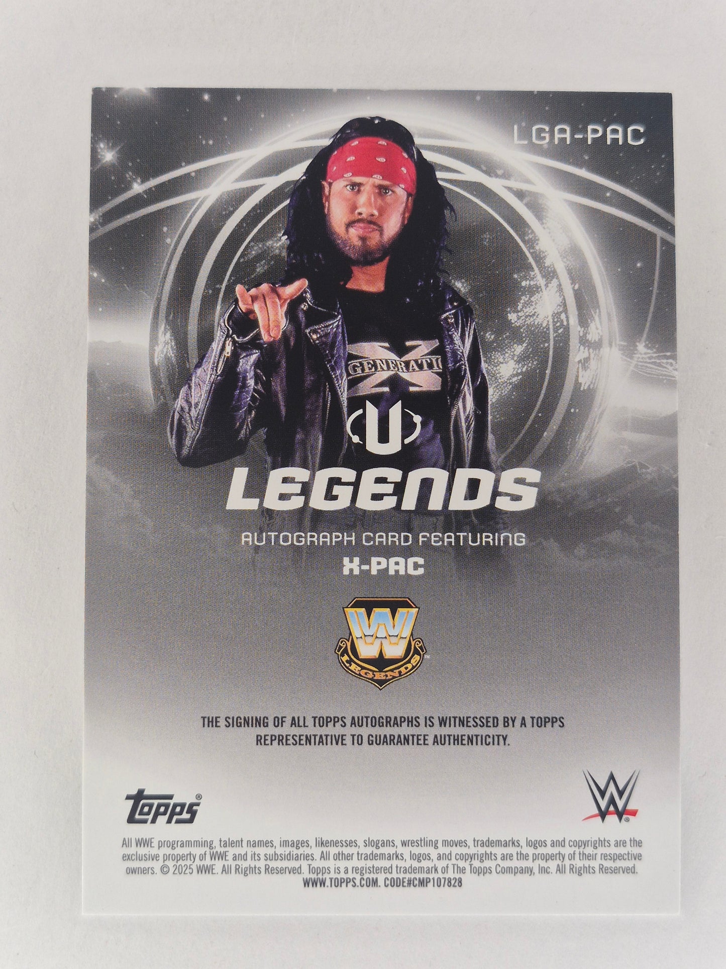 2025 Topps WWE Universe LGA-PAC LEGENDS AUTO of X-PAC Gold 41/50