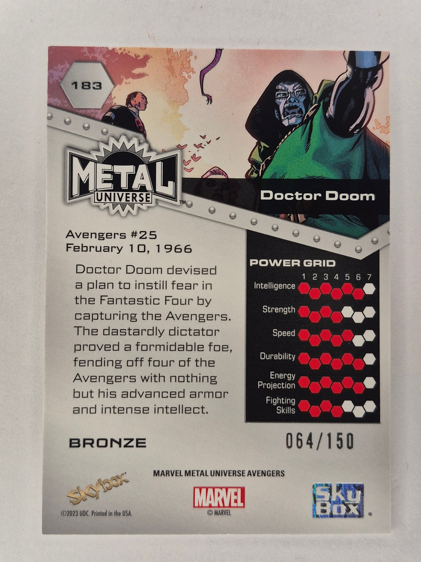 2024 Skybox Marvel Metal Universe Avengers #183 Doctor Doom Bronze 064/150 NM