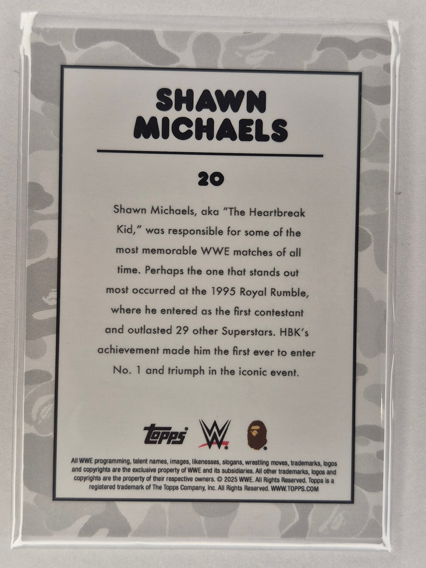 2025 Topps WWE x BAPE #20 Shawn Michaels Red Camo 074/199