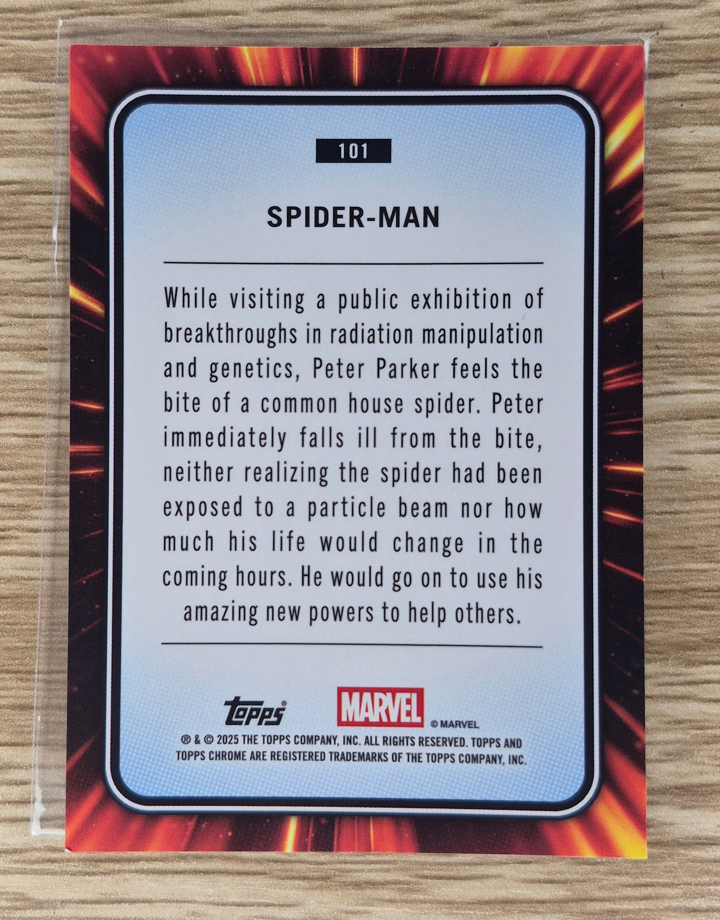 Marvel Topps Chrome 2025 Yellow Lava Spider-Man #101