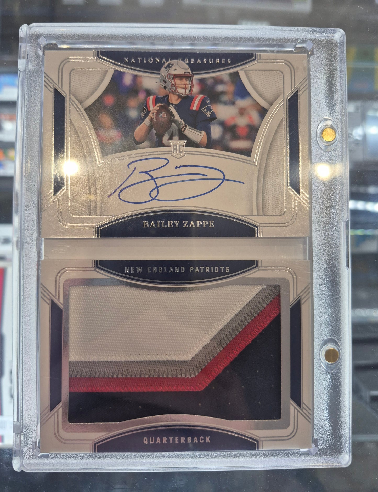 2022 Panini National Treasures Football Bailey Zappe Jumbo Prime Signatures 37/99