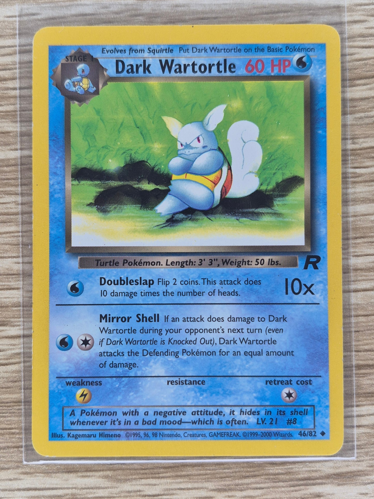2000 Pokémon Rocket 46/82 Dark Wartortle Non Holo LP