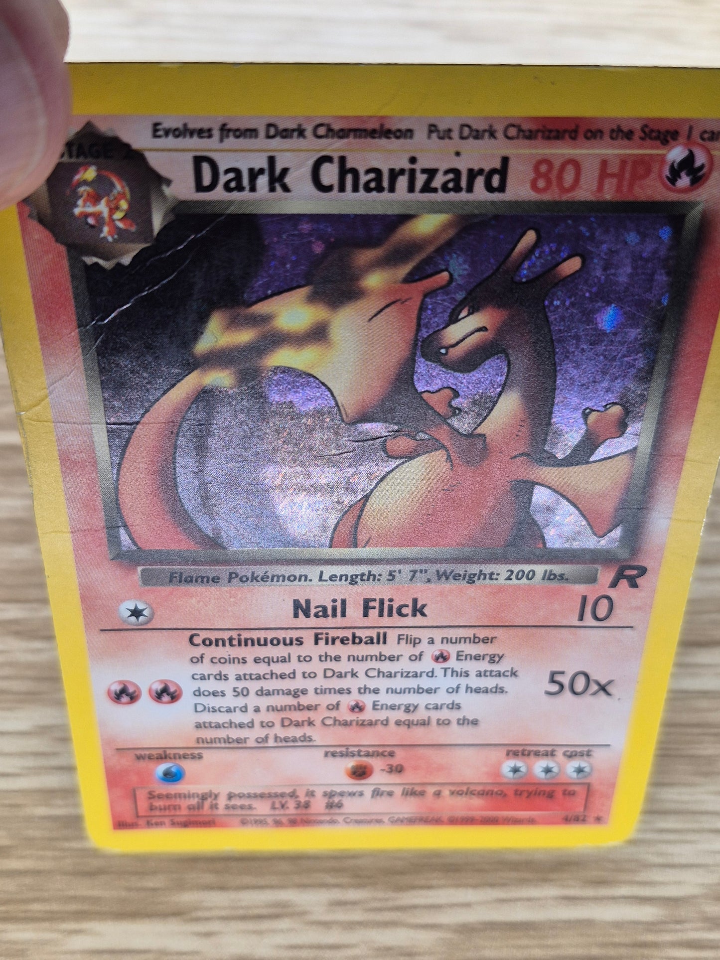 Pokemon Rocket 4/82 Dark Charizard Hol9 w/Swirl HP