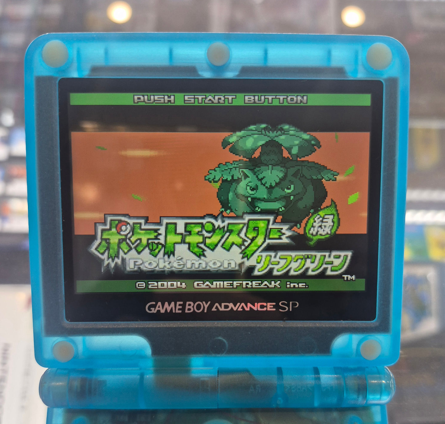 Original Nintendo Gameboy Advance SP New Backlit Screen,SEE Through(GITD) Blue Case,NEW Battery, Tested Inc.usb charger.