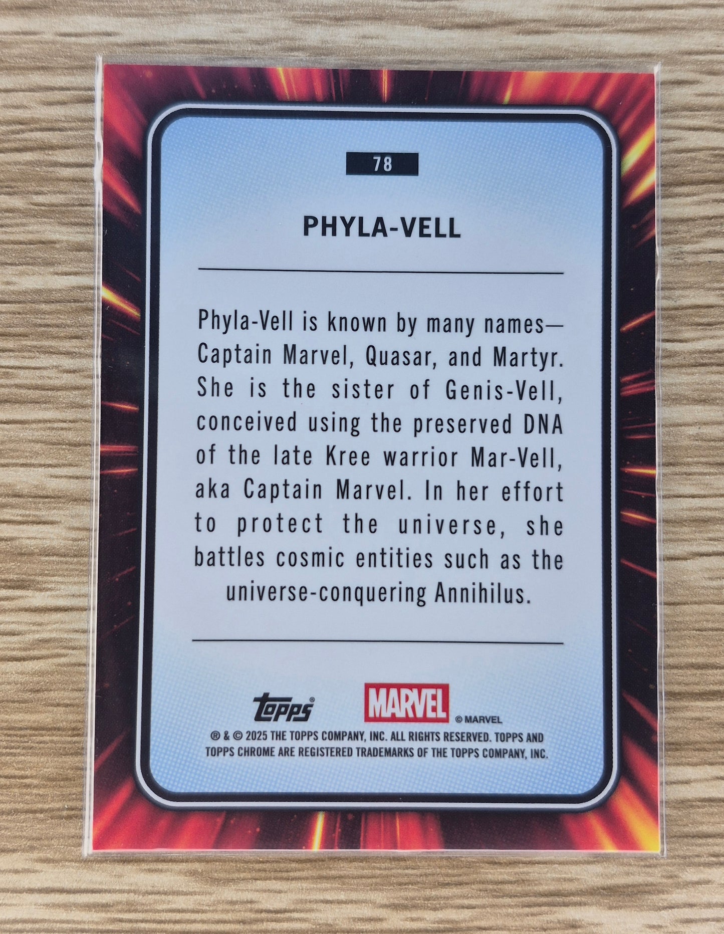 Marvel Topps Chrome 2025 Phyla-Vell #78 Blue Refractor (145/299)