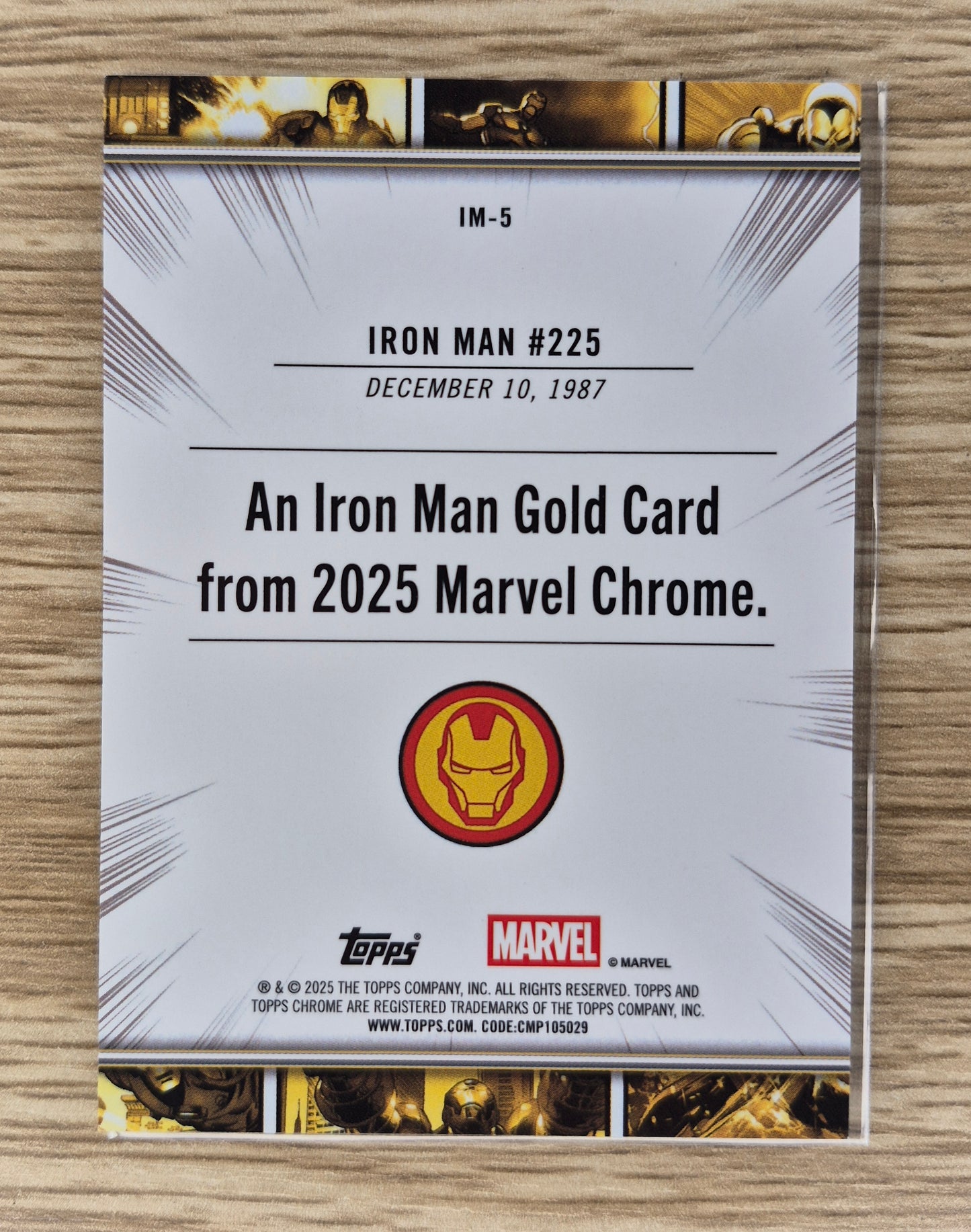 Marvel Topps Chrome 2025 GRAIL CARD IM-5 IRON MAN GOLD BLACK 02/10 !!