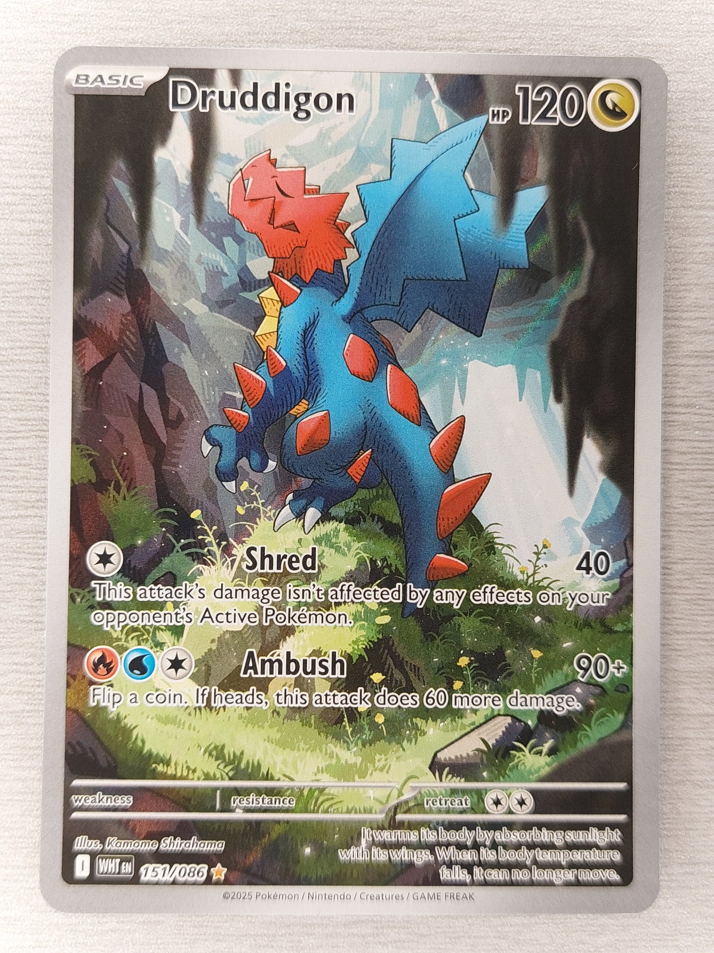 Pokemon 2025 Druddigon Illustration Rare White Flare 151/086