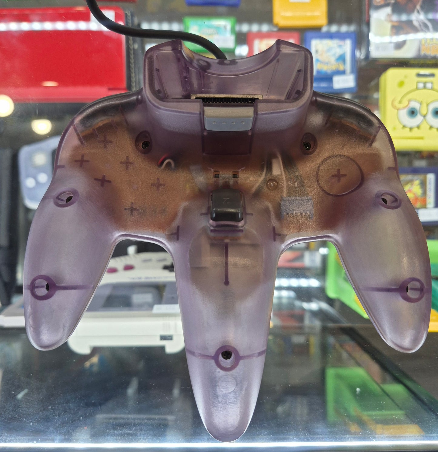 Nintendo N64 Clear Purple Controller In Box,Tested,+ insert Box in Excellent Condition
