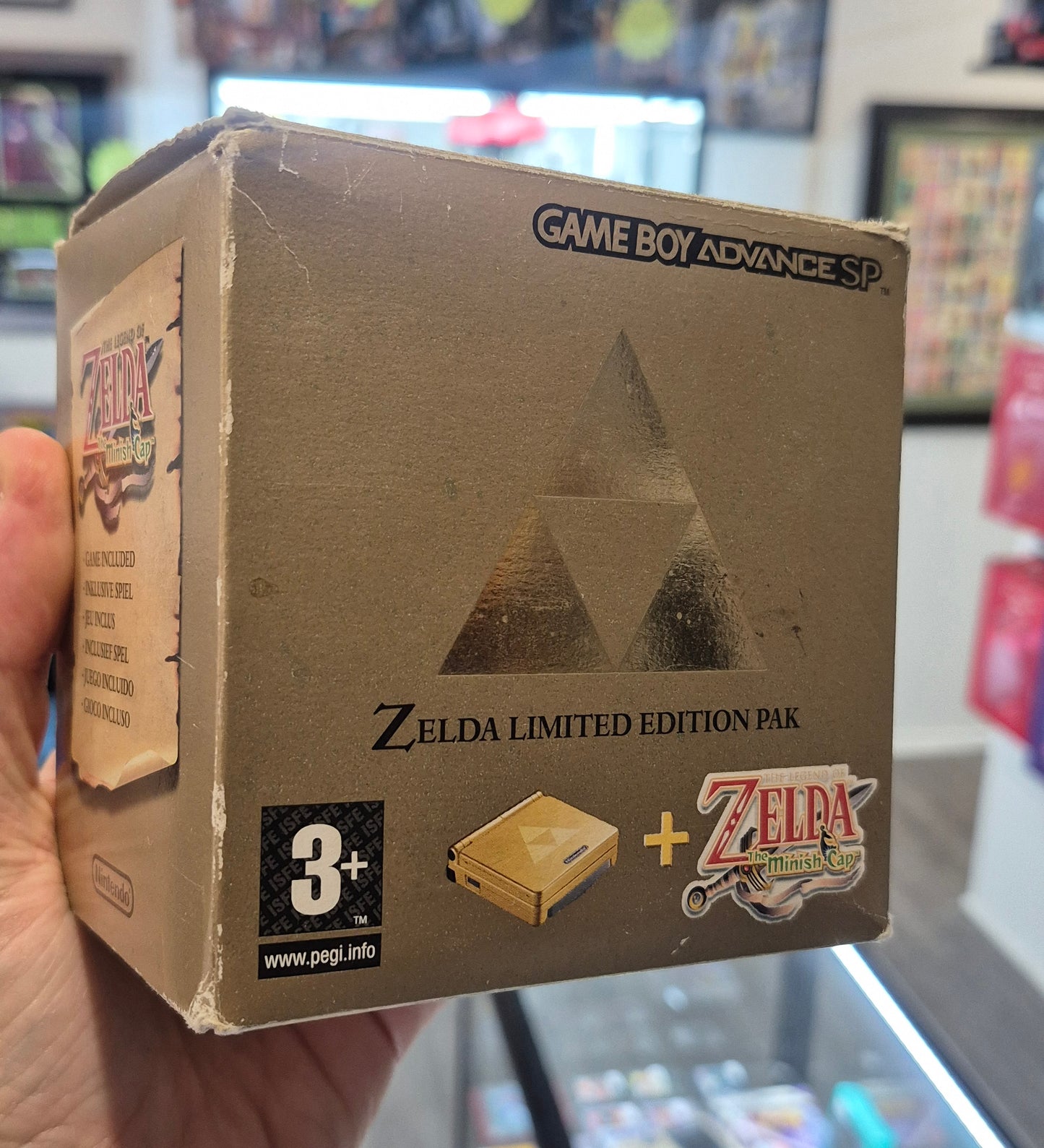 Nintendo Gameboy Advance SP Zelda Gold Limited Edition PAL Version C.I.B