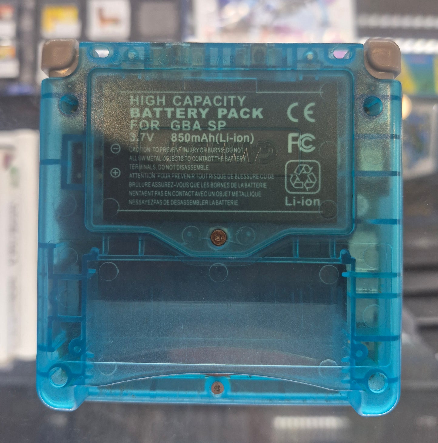 Original Nintendo Gameboy Advance SP New Backlit Screen,SEE Through(GITD) Blue Case,NEW Battery, Tested Inc.usb charger.