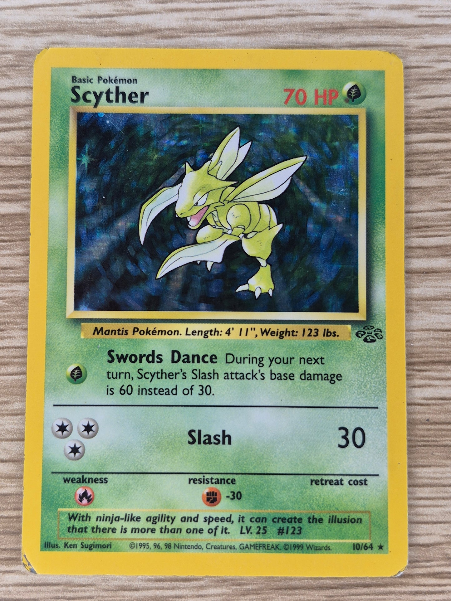 Pokemon Card English Scyther 10/64 Jungle Set 199 Holo LP/MP