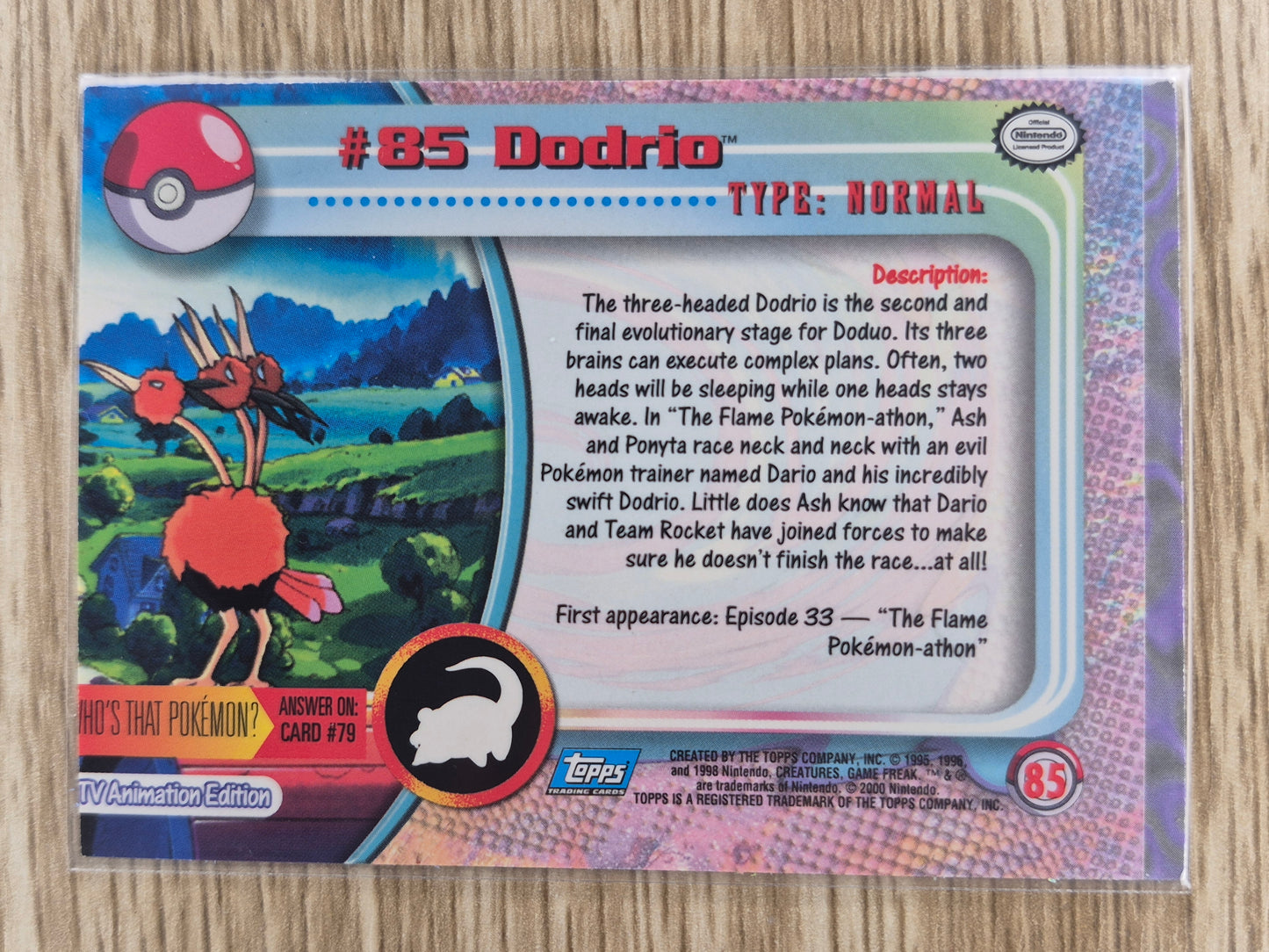 2000 Topps Pokémon Blue Label #85 Dodrio Holo MP