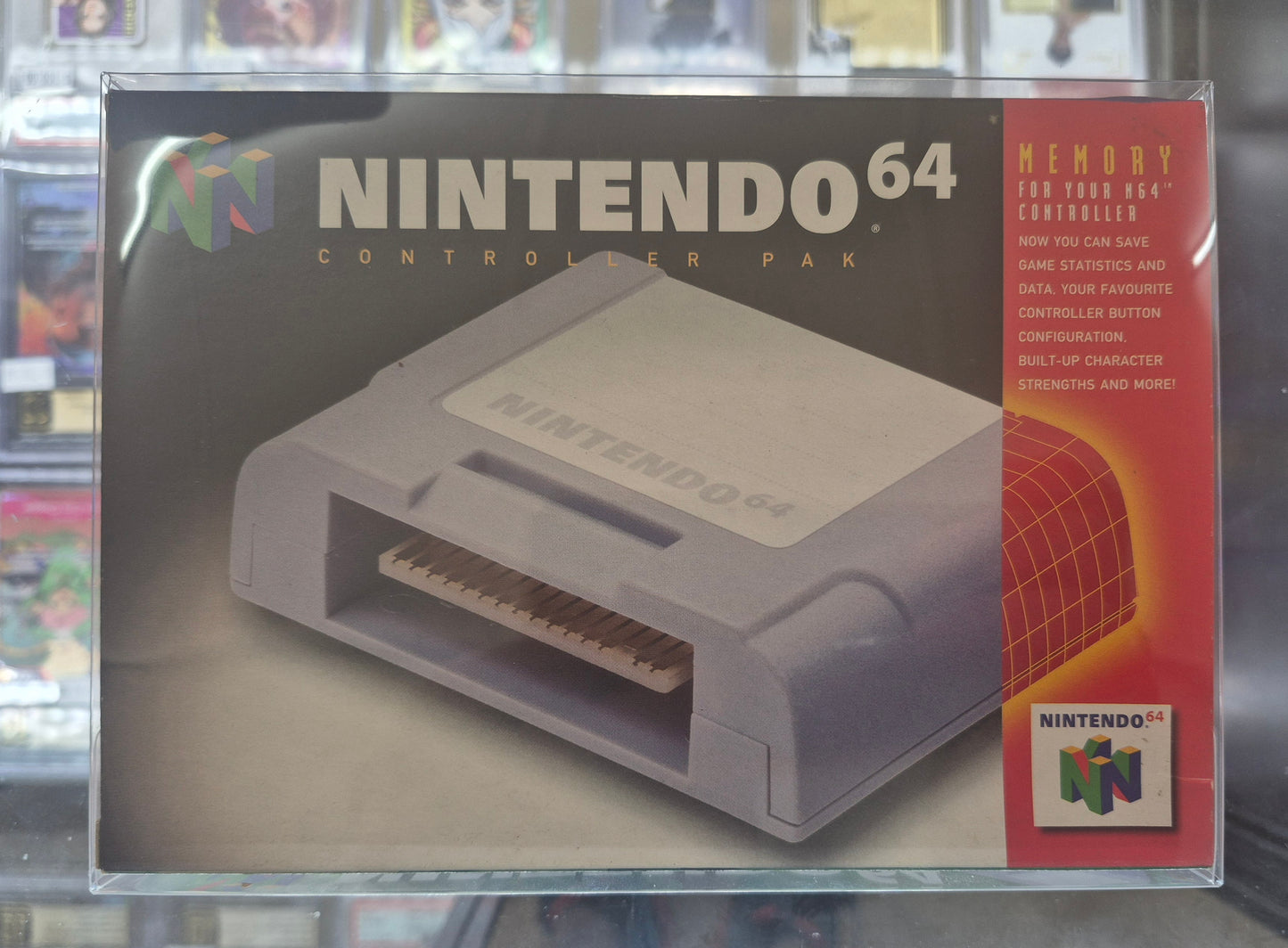 Genuine Nintendo 64 N64 Controller Pak Complete In Box - NUS-004 Tested Box Excellent