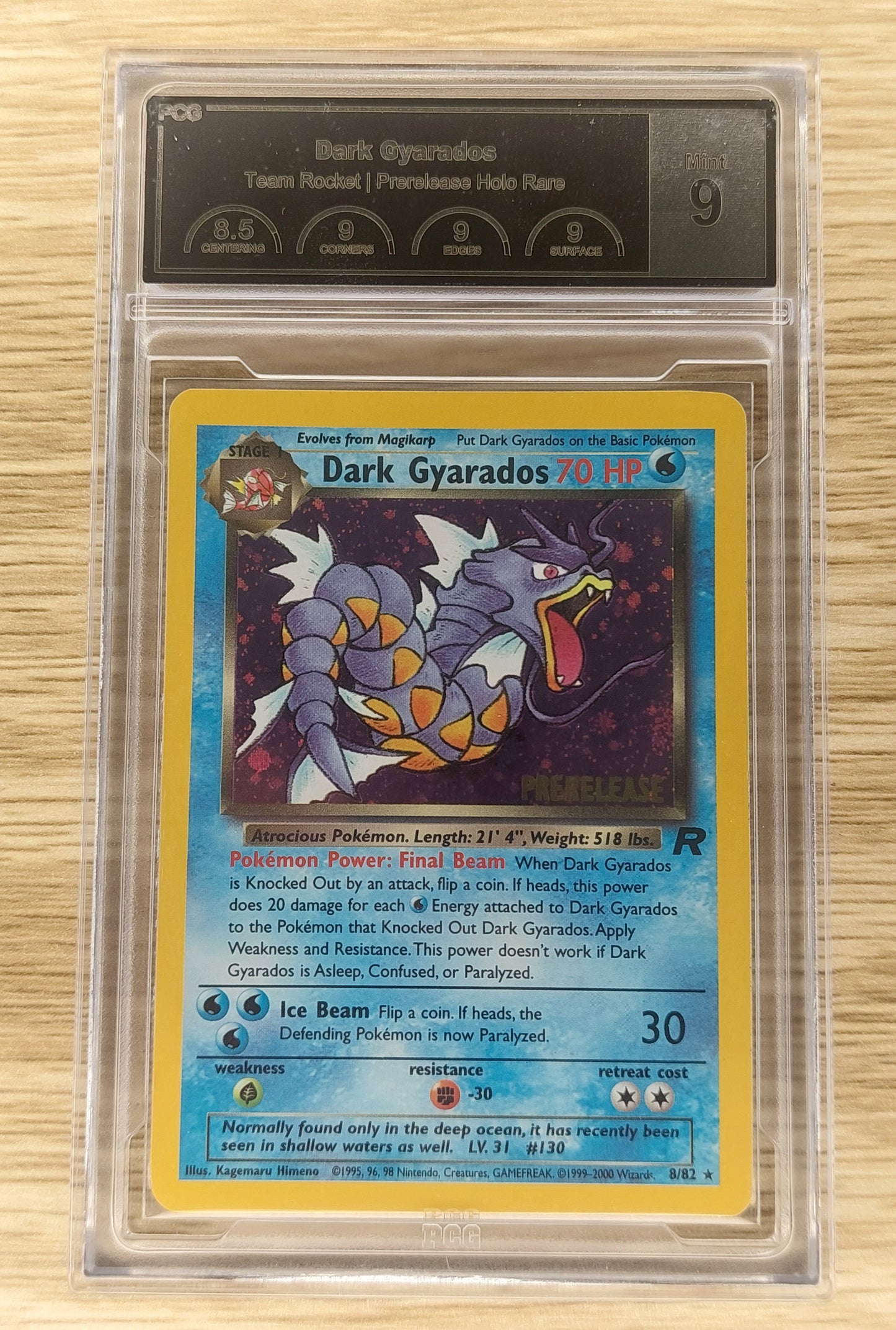 2000 Pokemon Team Rocket Dark Gyarados Pre Release 8/82 PCG 9