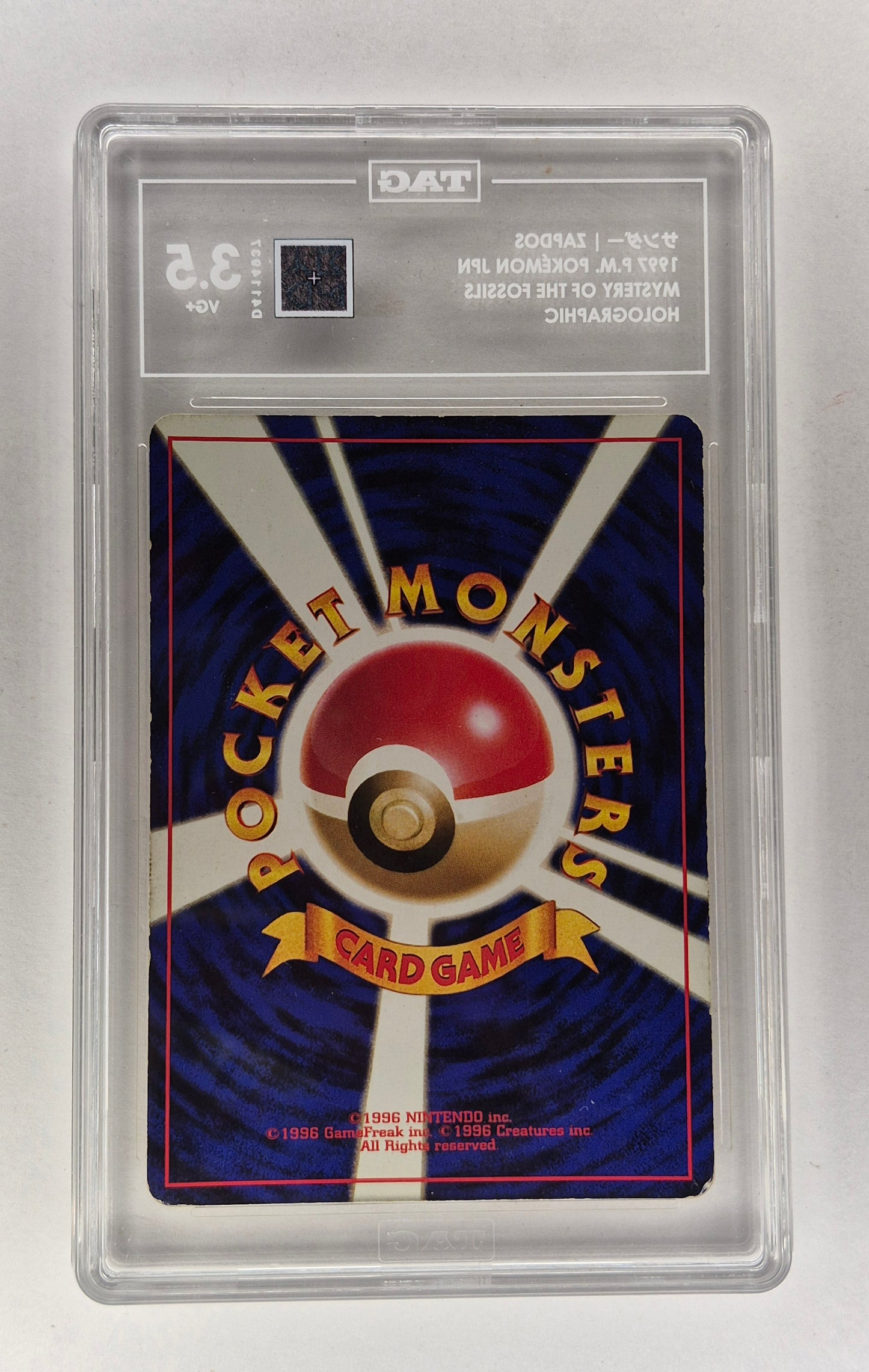 POKÉMON VINTAGE 1997 JAPANESE ZAPDOS FOSSIL HOLO TAG 3.5 VG+