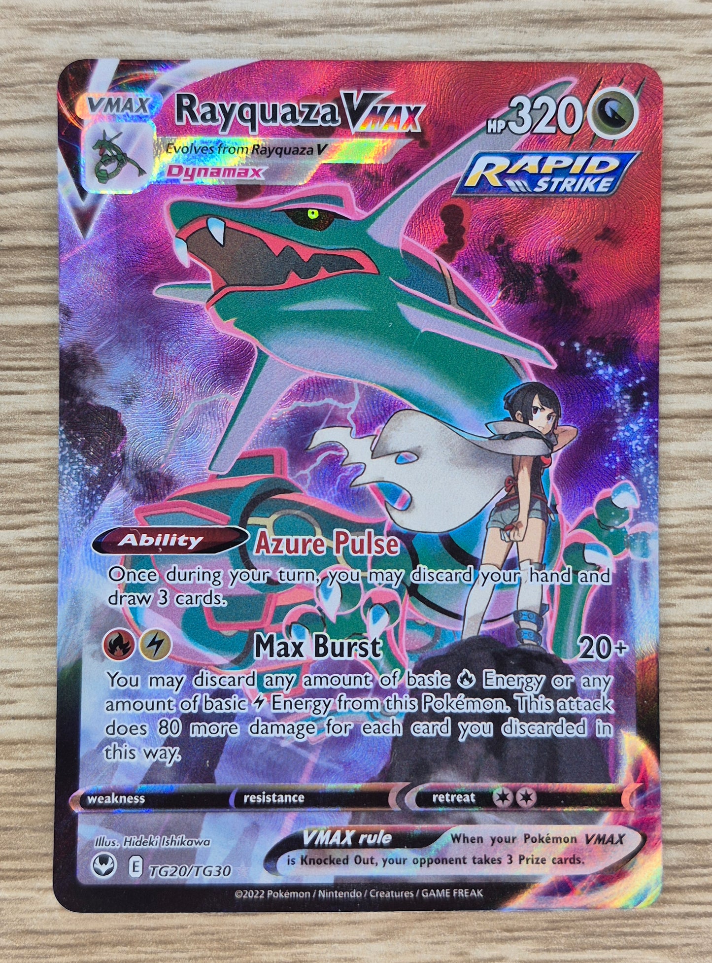 Pokemon Silver Tempest Rayquaza VMAX Trainer Gallery Alternate Art TG20/TG30
