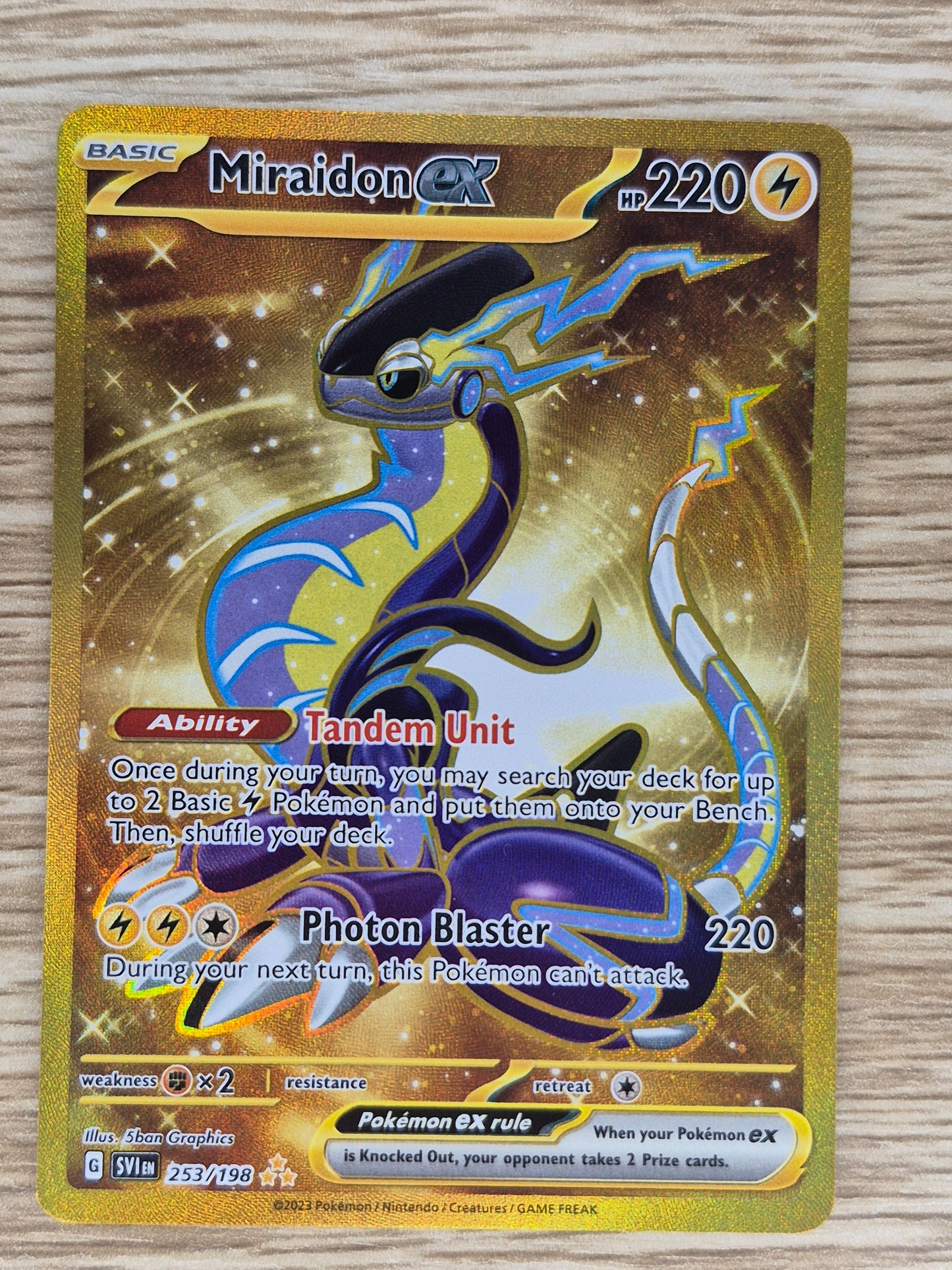 Pokemon TCG Miraidon ex Scarlet & Violet Base Set 253/198 Holo Hyper Rare