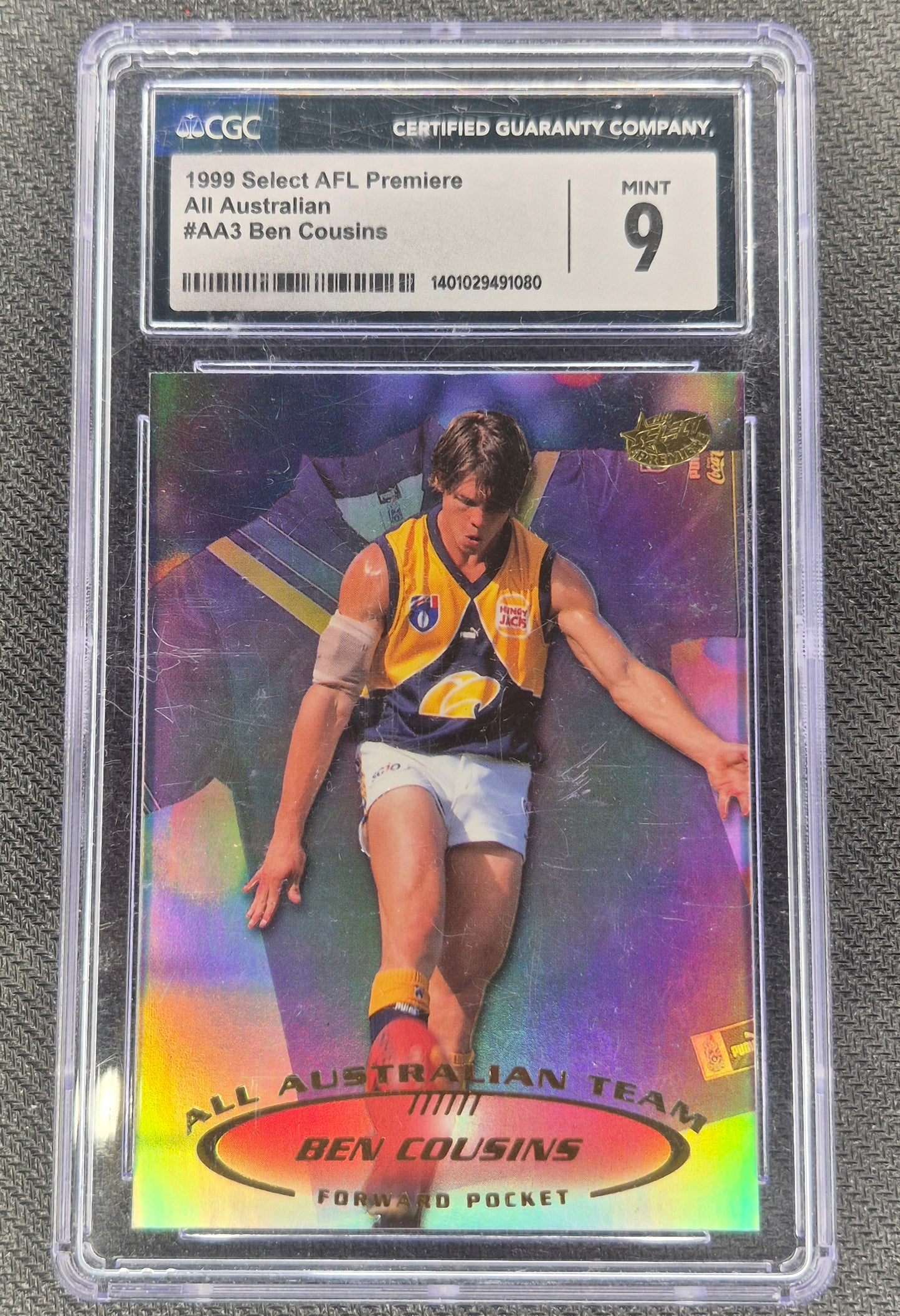 1999 Select AFL Premiere All Australian #AA3 Ben Cousins CGC 9 (Case has Scratches)
