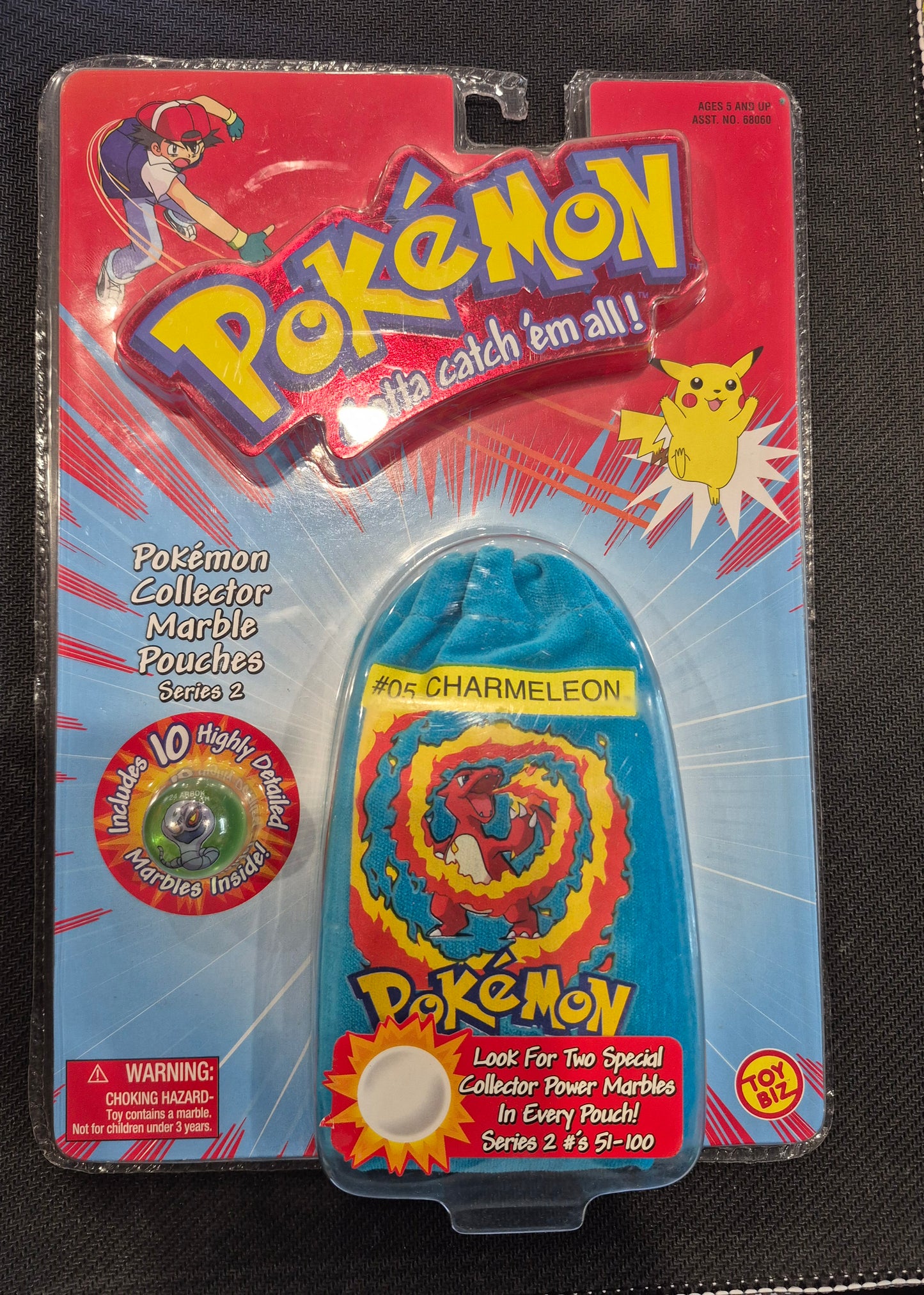 2000 Toy Biz Pokémon Series 2 Charmeleon Collector Marble Pouch (NISB)