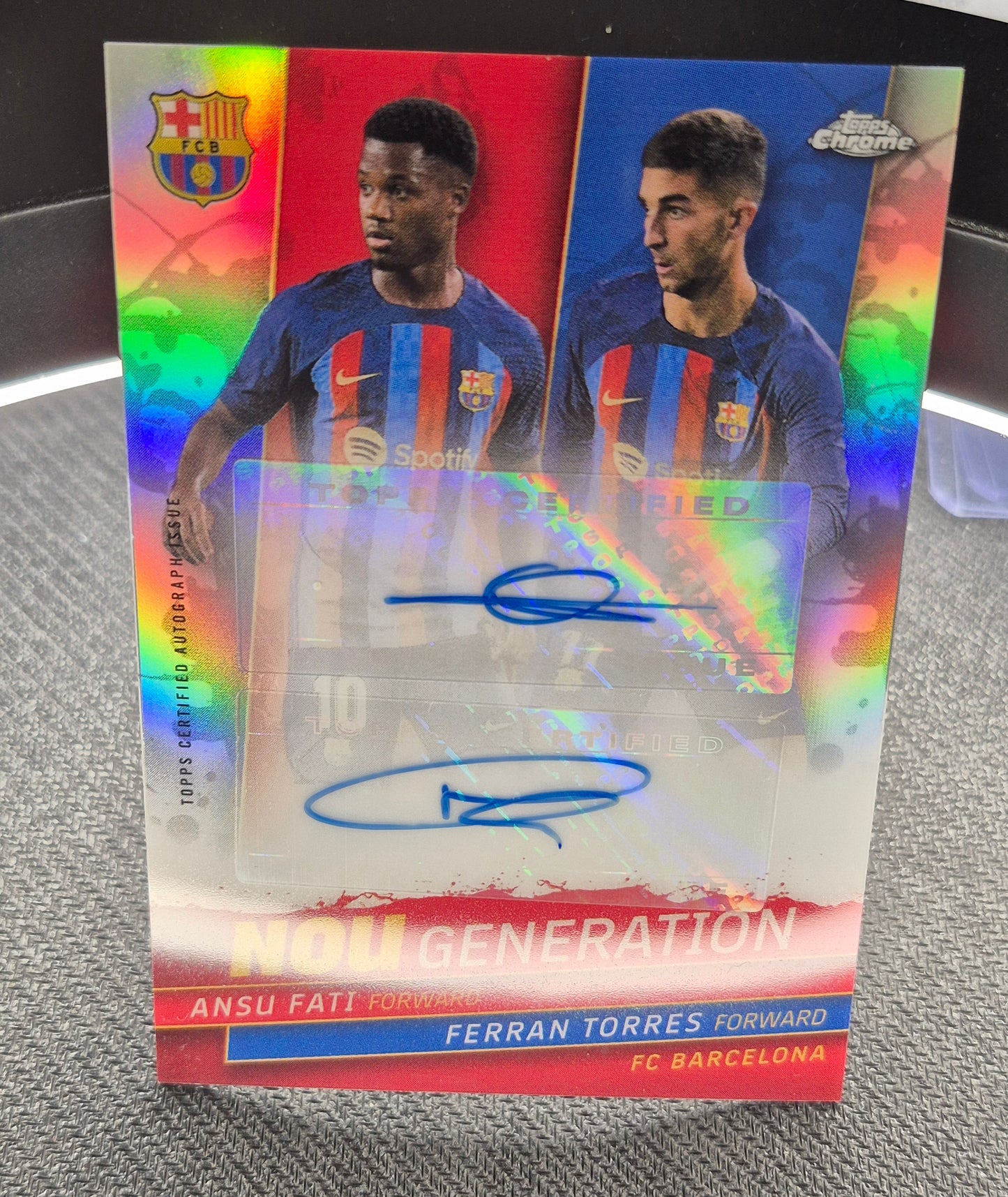 2022 Topps Chrome FC Barcelona Team Set Dual Auto Ansu Fati & Ferran Torres /150