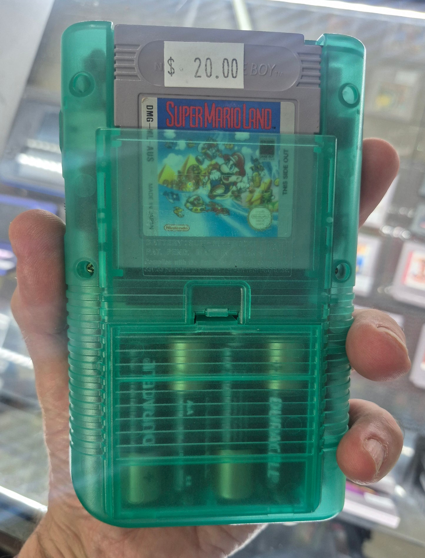 1989 Nintendo Gameboy Game Boy Original DMG-01 IPS BACKLIT SCREEN-CLEAR GREEN CASE Glow In The Dark !!