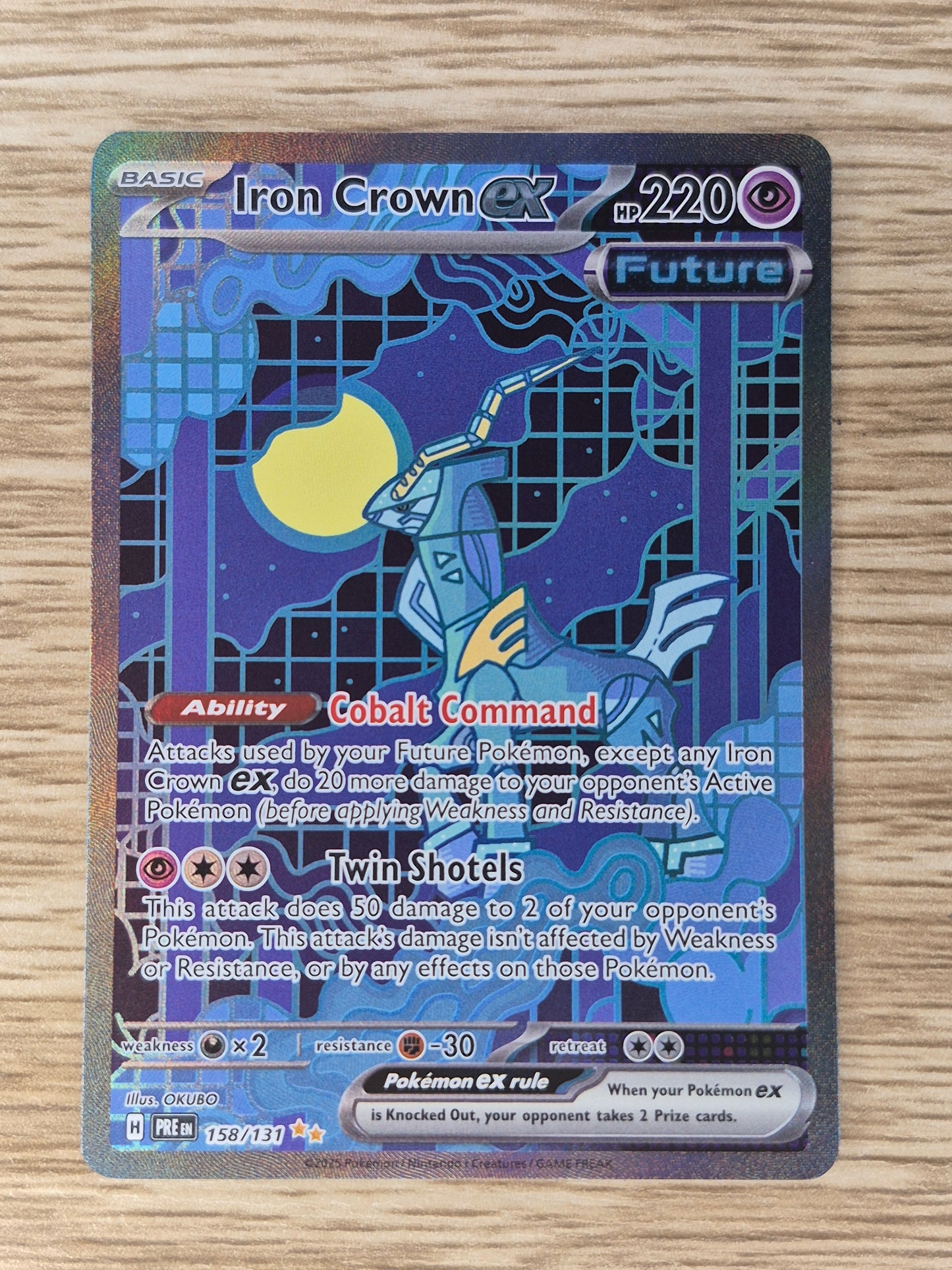 Pokemon Iron Crown Ex Prismatic Evolutions Illustration Rare Full Art 158/131