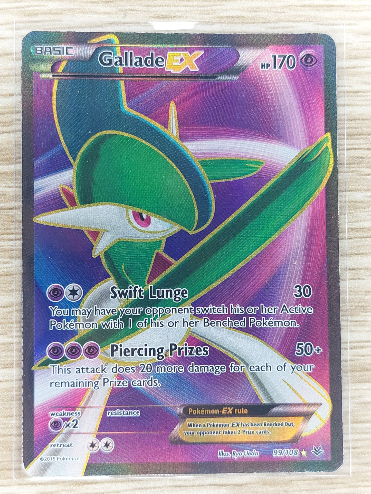Pokemon 2015 Gallade EX Full Art Roaring Skies 99/108