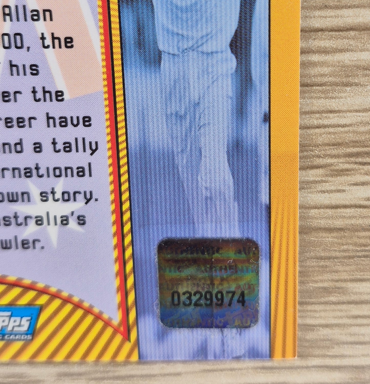 1999/2000 TOPPS ACB GLEN MCGRATH S13 CERTIFIED AUTOGRAPH ISSUE(ON CARD)