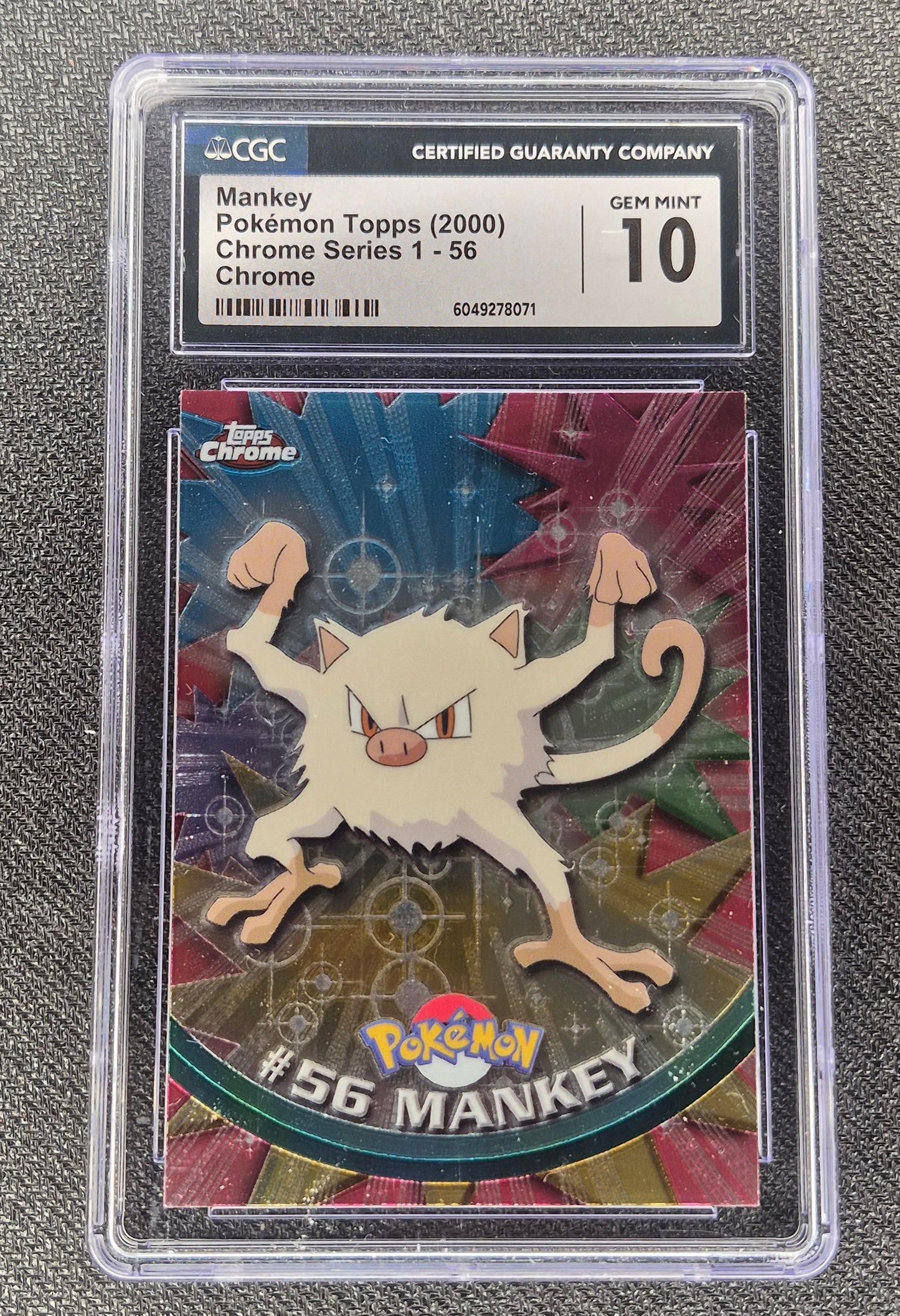2000 Topps Pokémon Chrome Series 1 #56 Mankey Chrome CGC 10