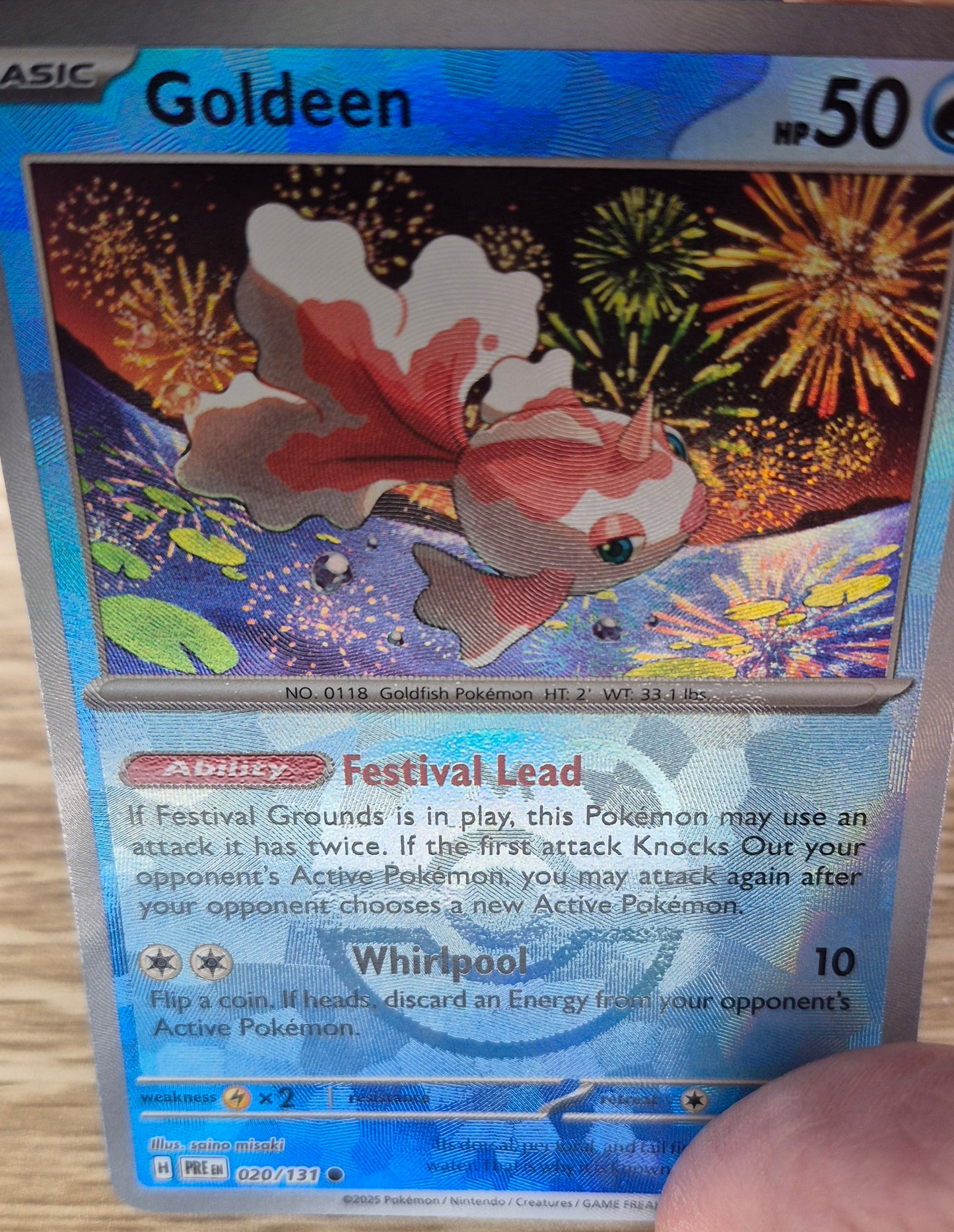 Pokemon Prismatic Evolutions 020/131 Goldeen Master Ball