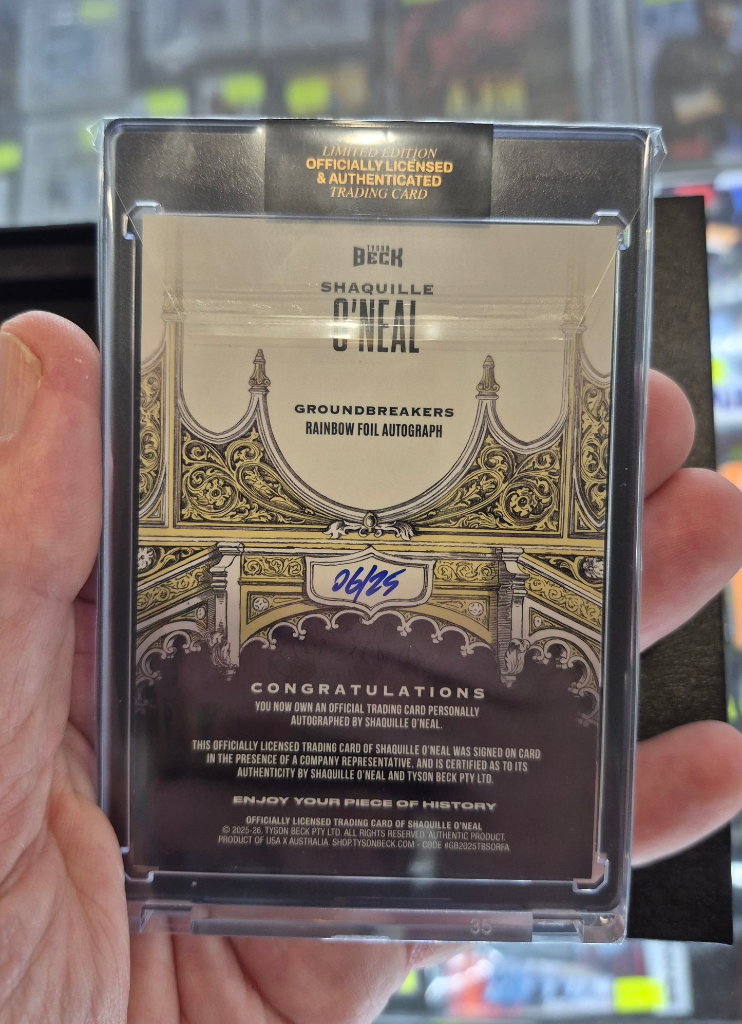 2026 Tyson Beck/Shaquille O'neal Groundbreaker On Card Auto 06/25