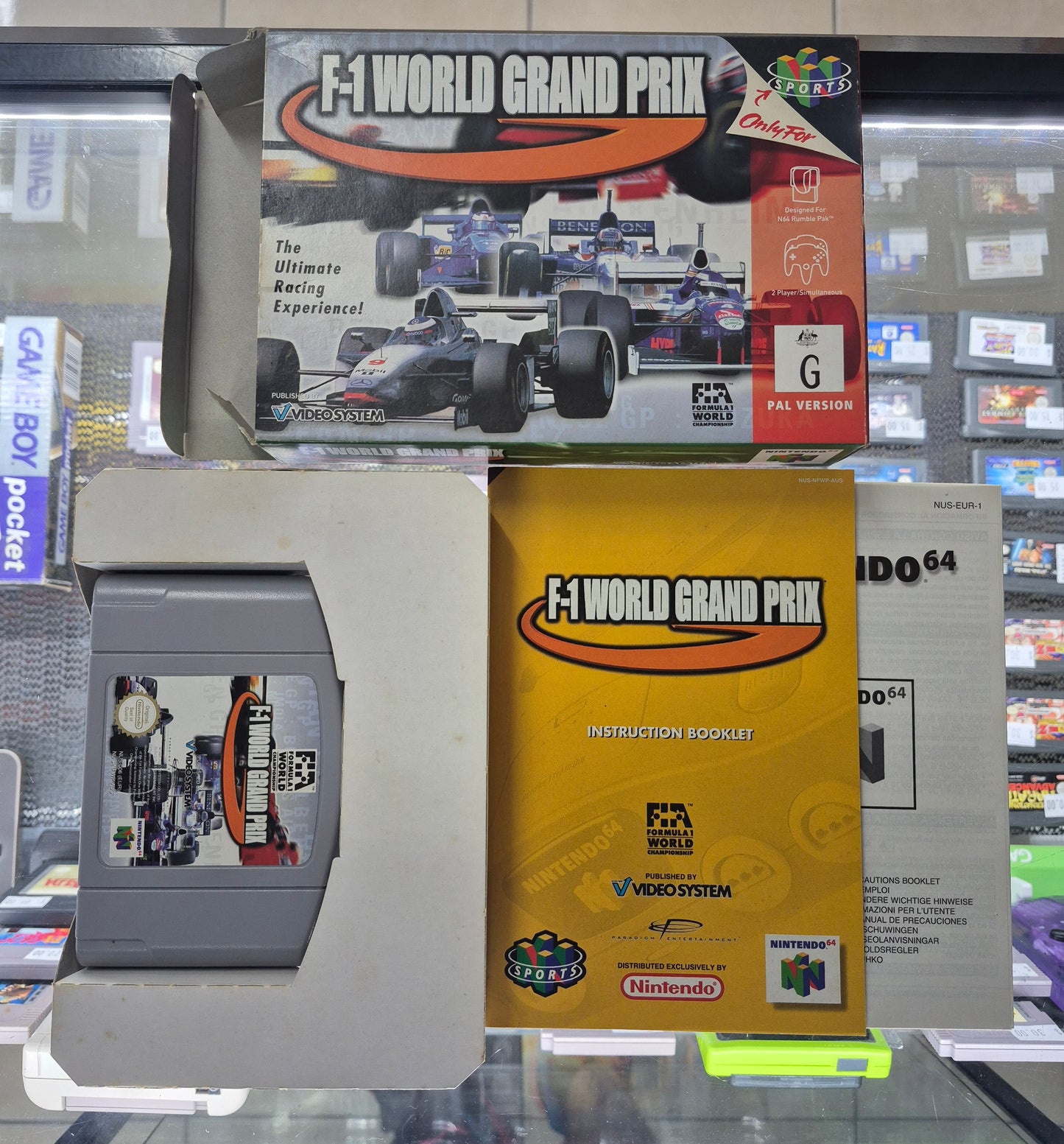 1998 Nintendo N64 F-1 World Grand Prix Complete in Box Cart like New