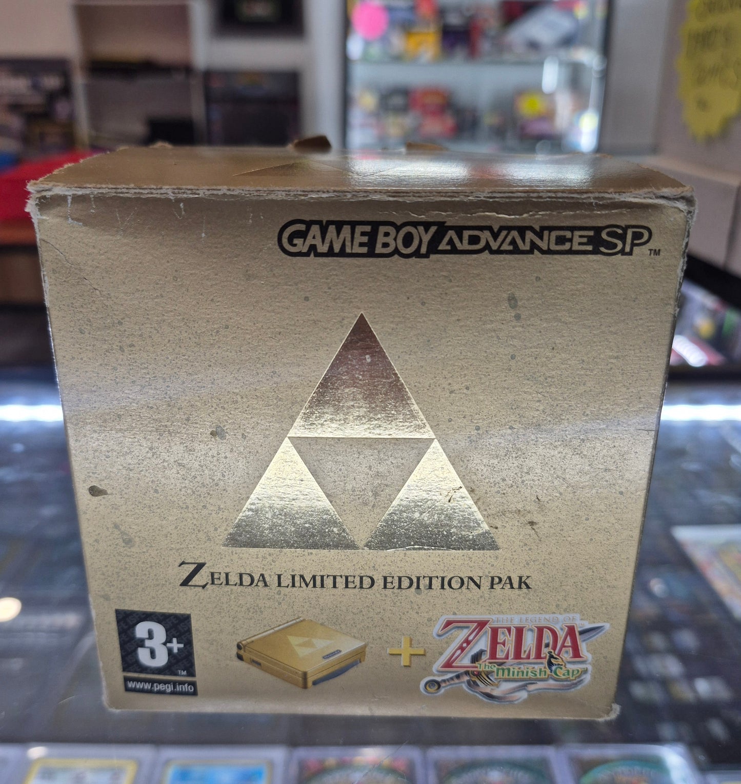 Nintendo Gameboy Advance SP Zelda Gold Limited Edition PAL Version C.I.B