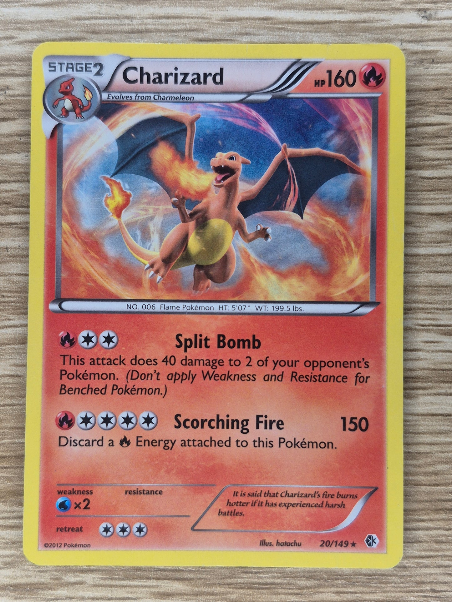2012 Pokemon Charizard 20/149 Boundaries Crossed Cosmos Holo DMG SEE Pics