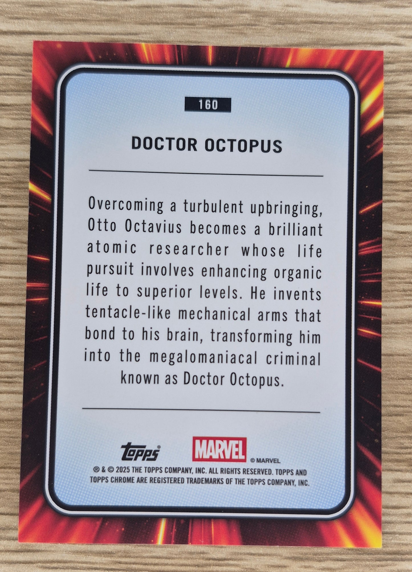 Marvel Topps Chrome 2025 Yellow Lava Doctor Octopus #160