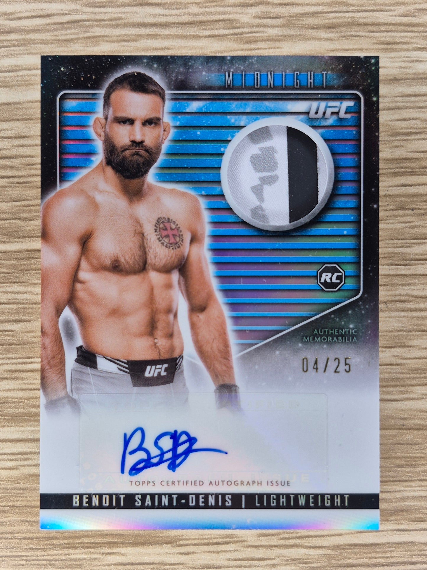 2024 Topps Midnight UFC Benoit Saint-Denis Relic Auto RPA 04/25 SP