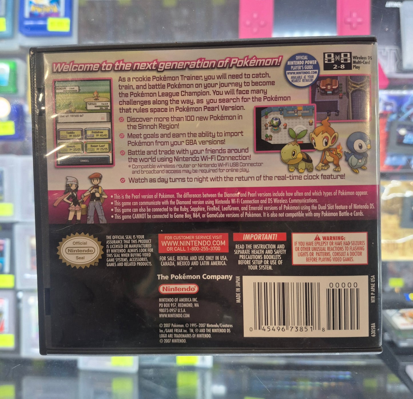 2007 Nintendo DS Pokémon Pearl Version USA .C.I.B Tested GC