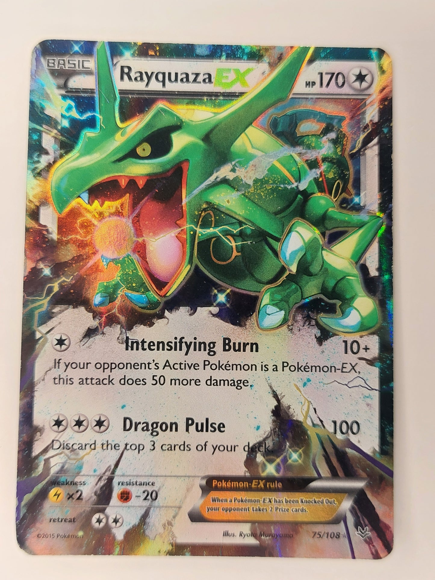 2015 Pokemon Rayquaza ex Ultra Rare Roaring Skies HP
