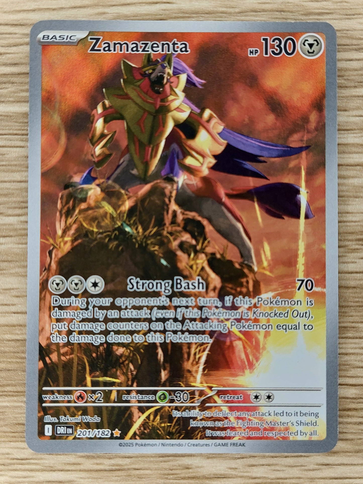 2025 Pokemon Zamazenta Illustration Rare Destined Rivals 201/182