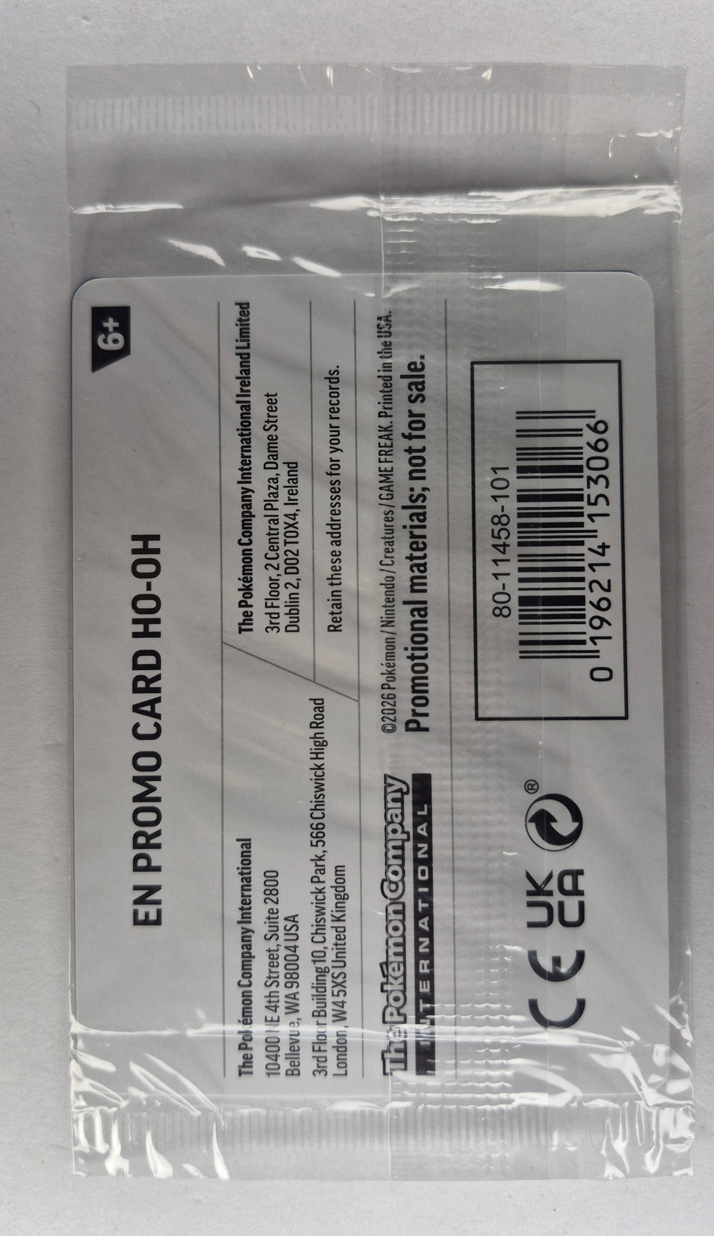 Pokemon TCG - 010/086 Ho-Oh EB Games Stamped Promo Sealed